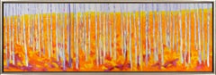 "Toward the Light" Brightly Colored Triptych of Imagined Landscape with Trees