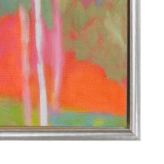 "Warm Light Behind" Contemporary Landscape Framed Oil on Canvas Painting