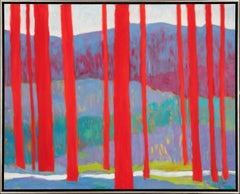 "Western Red Cedars" Landscape Oil on Canvas Framed