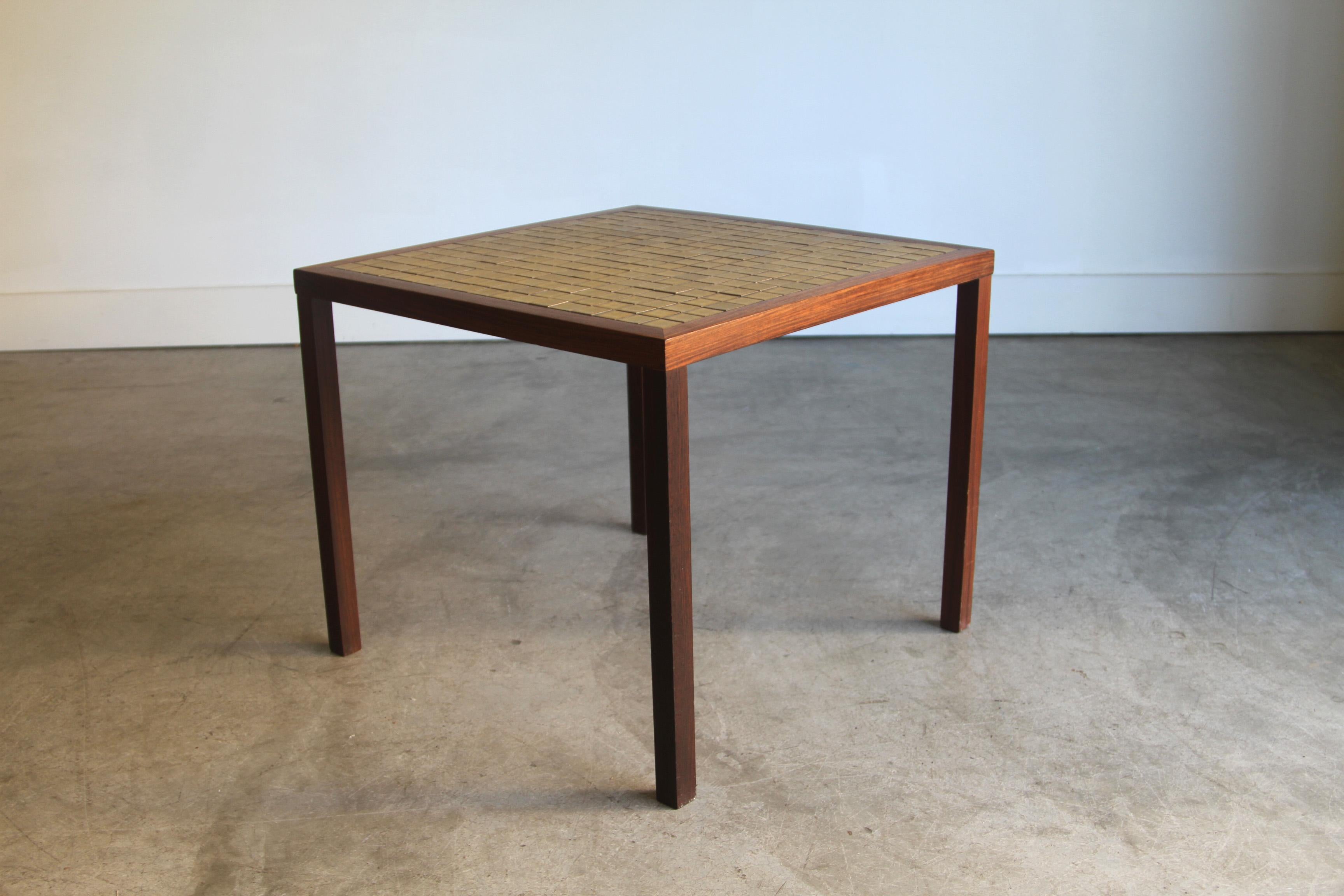 Marshall Studios Martz Rosewood Tile Top Table In Good Condition For Sale In St. Louis, MO