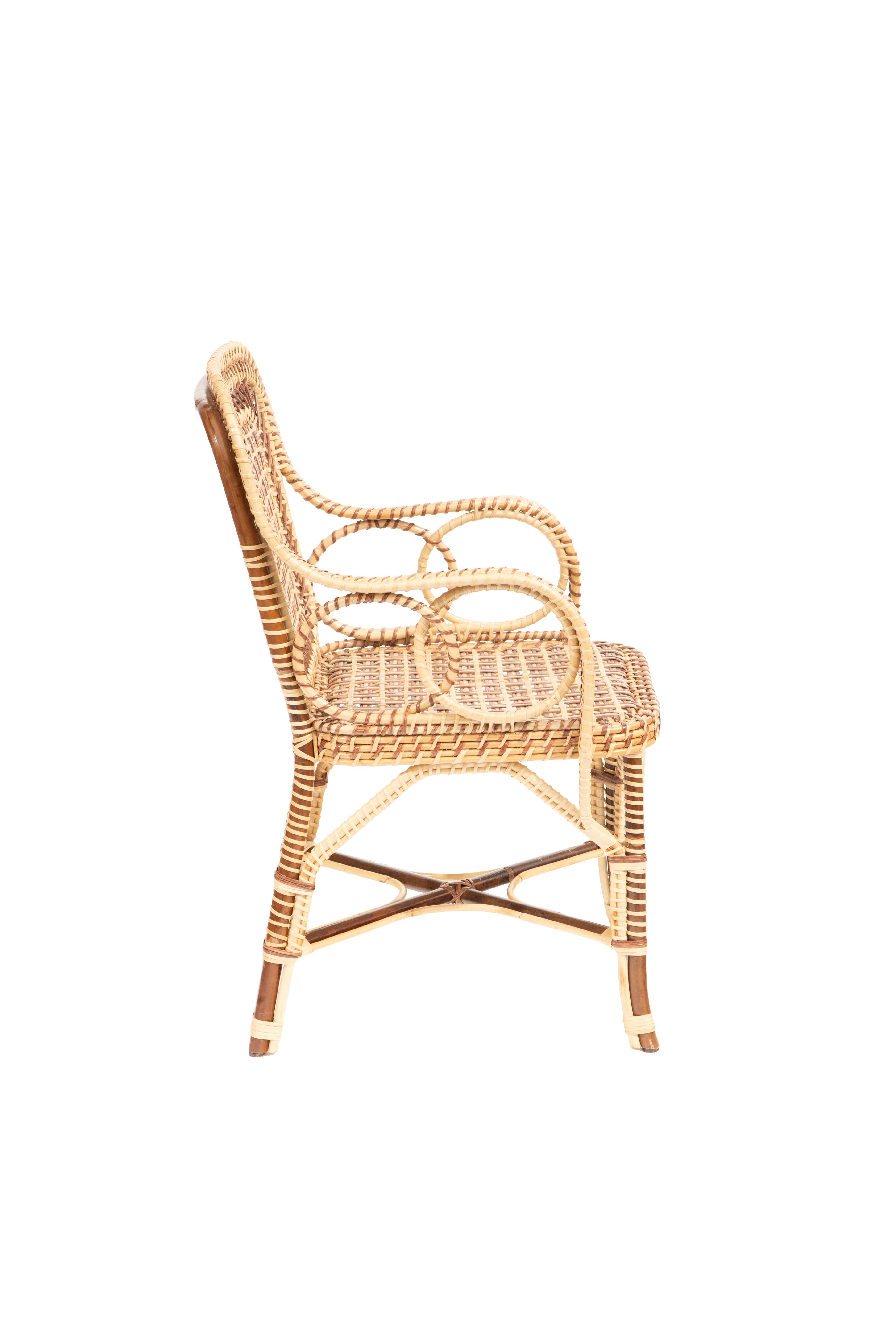 Marocchino Poltrona Marshan in rattan marrone di Creel and Gow in vendita