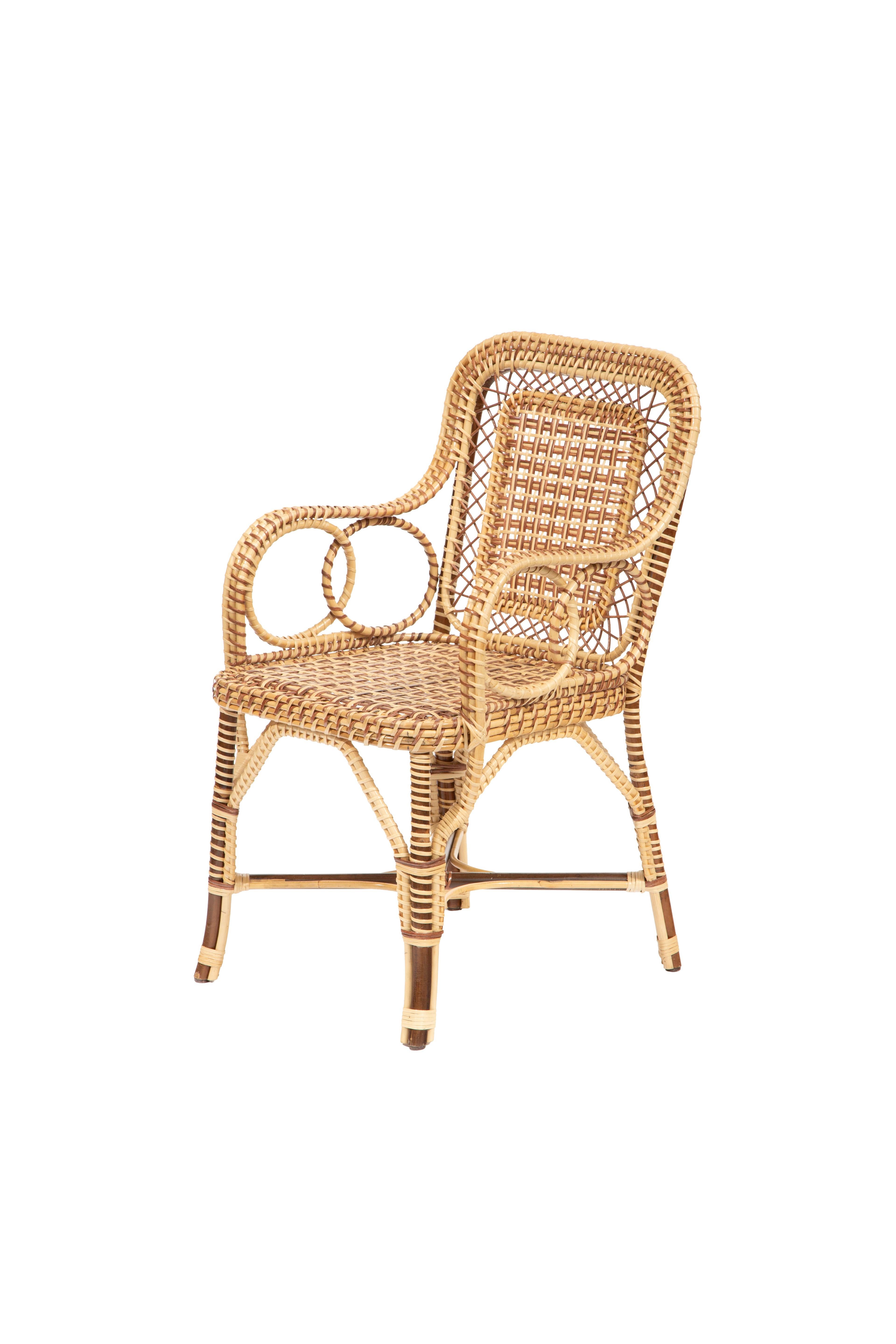 XXI secolo e contemporaneo Poltrona Marshan in rattan marrone di Creel and Gow in vendita