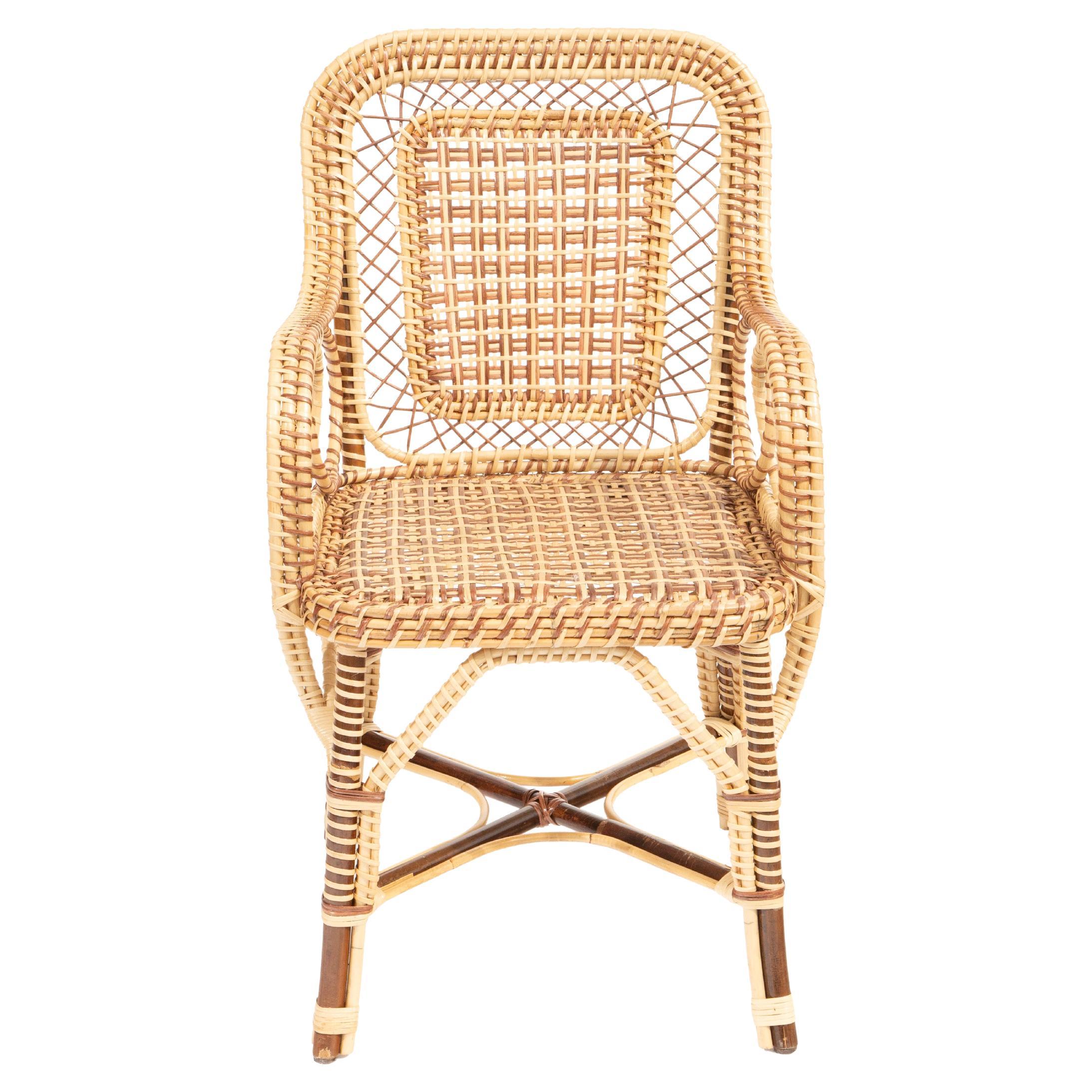 Marshan Rattan Arm Chair in Brown By Creel and Gow