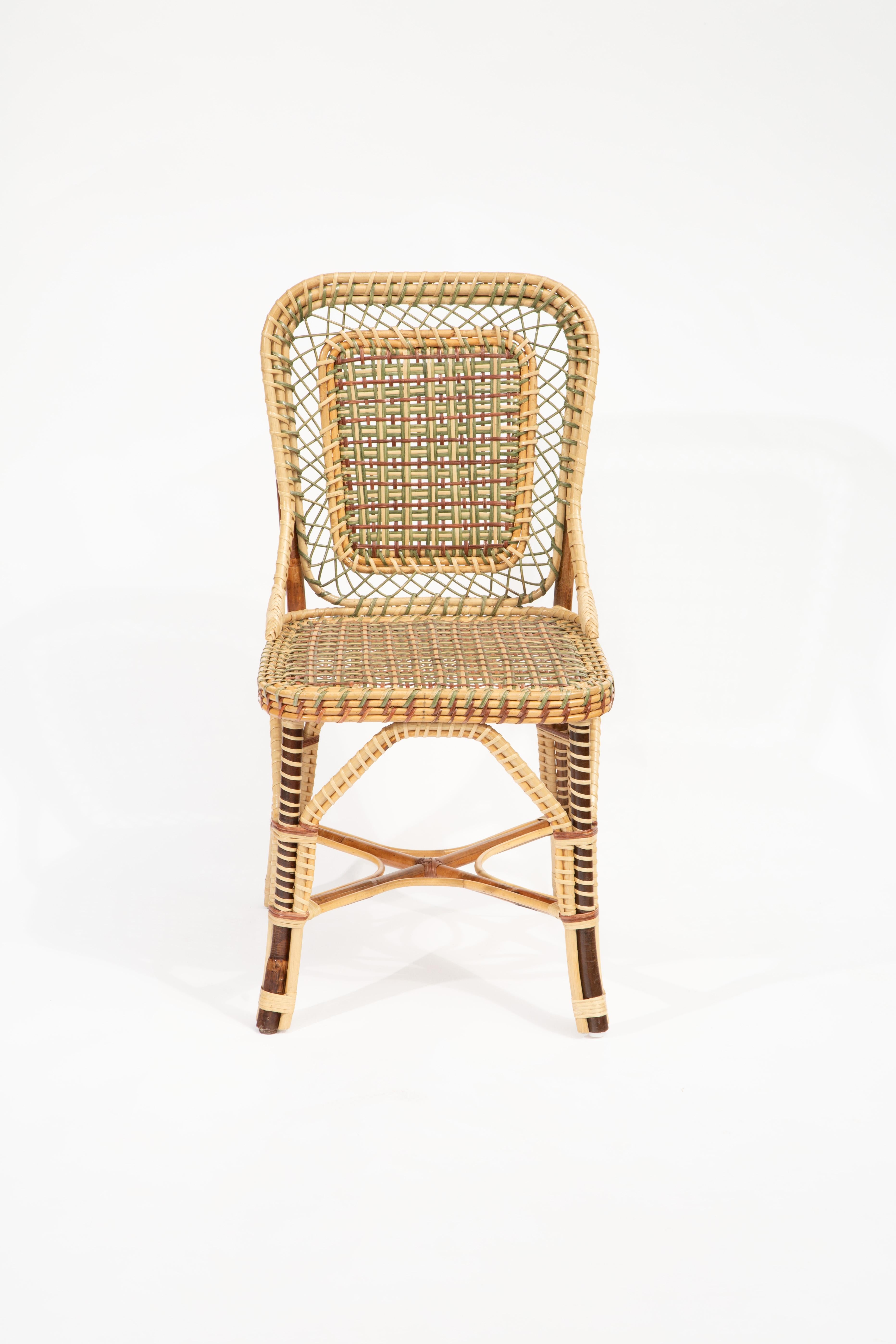 Poltrona Marshan in rattan di Creel and Gow, di colore verde: Dimensioni: 18,5
