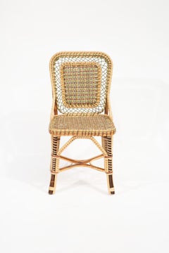 Sedia laterale in rattan Marshan di Creel and Gow