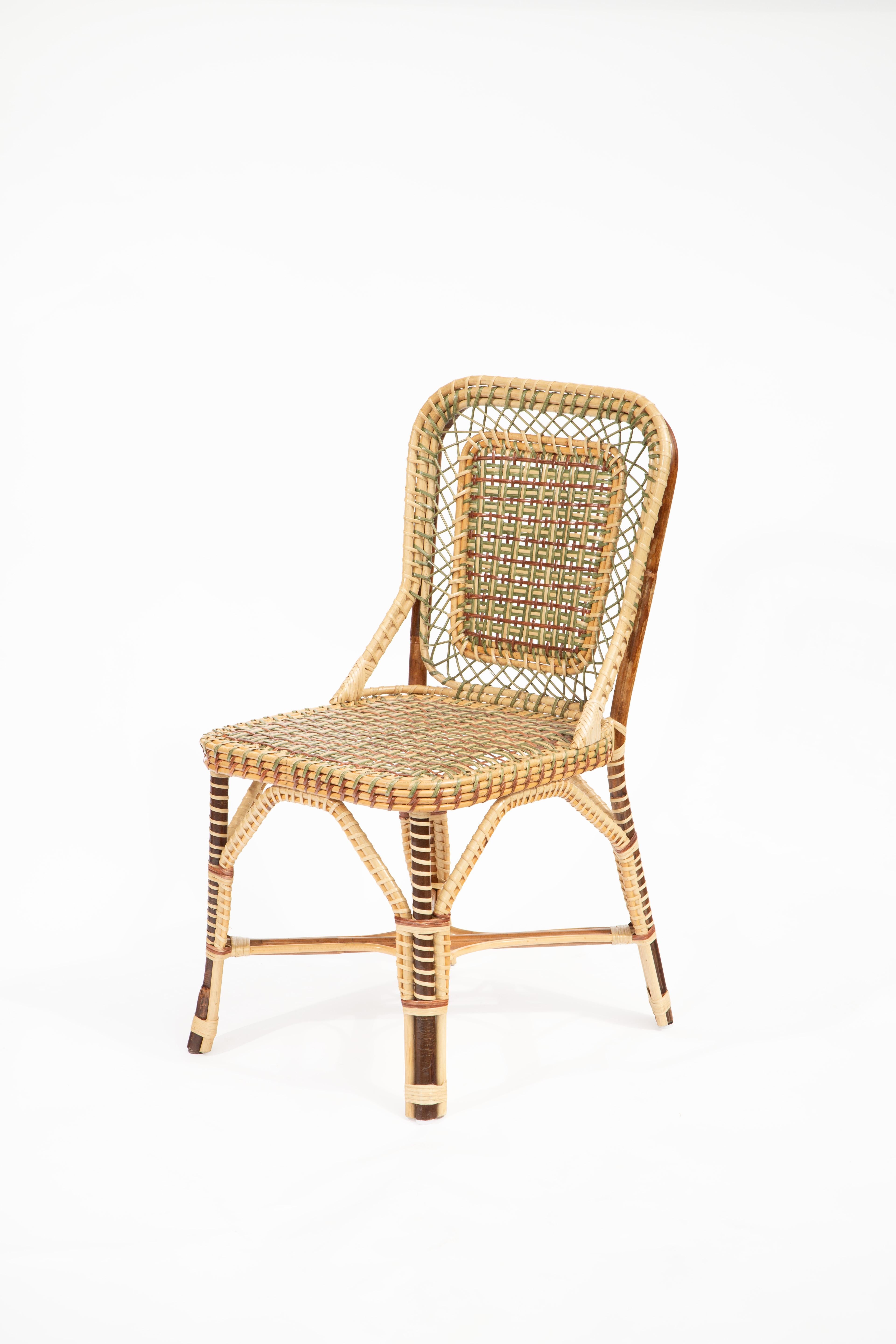 Marocchino Sedia laterale in rattan Marshan di Creel and Gow in vendita