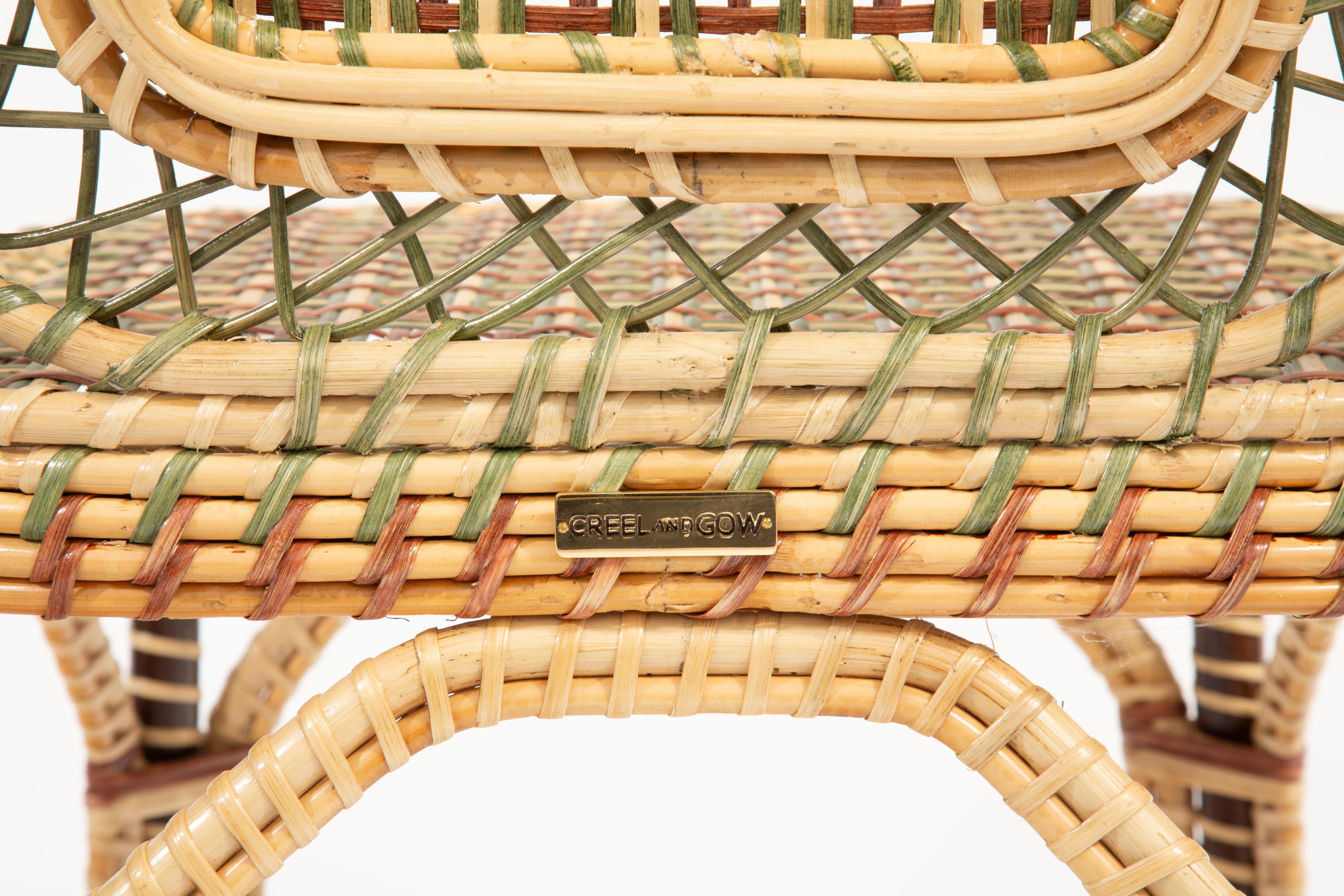 Sedia laterale in rattan Marshan di Creel and Gow in vendita 1