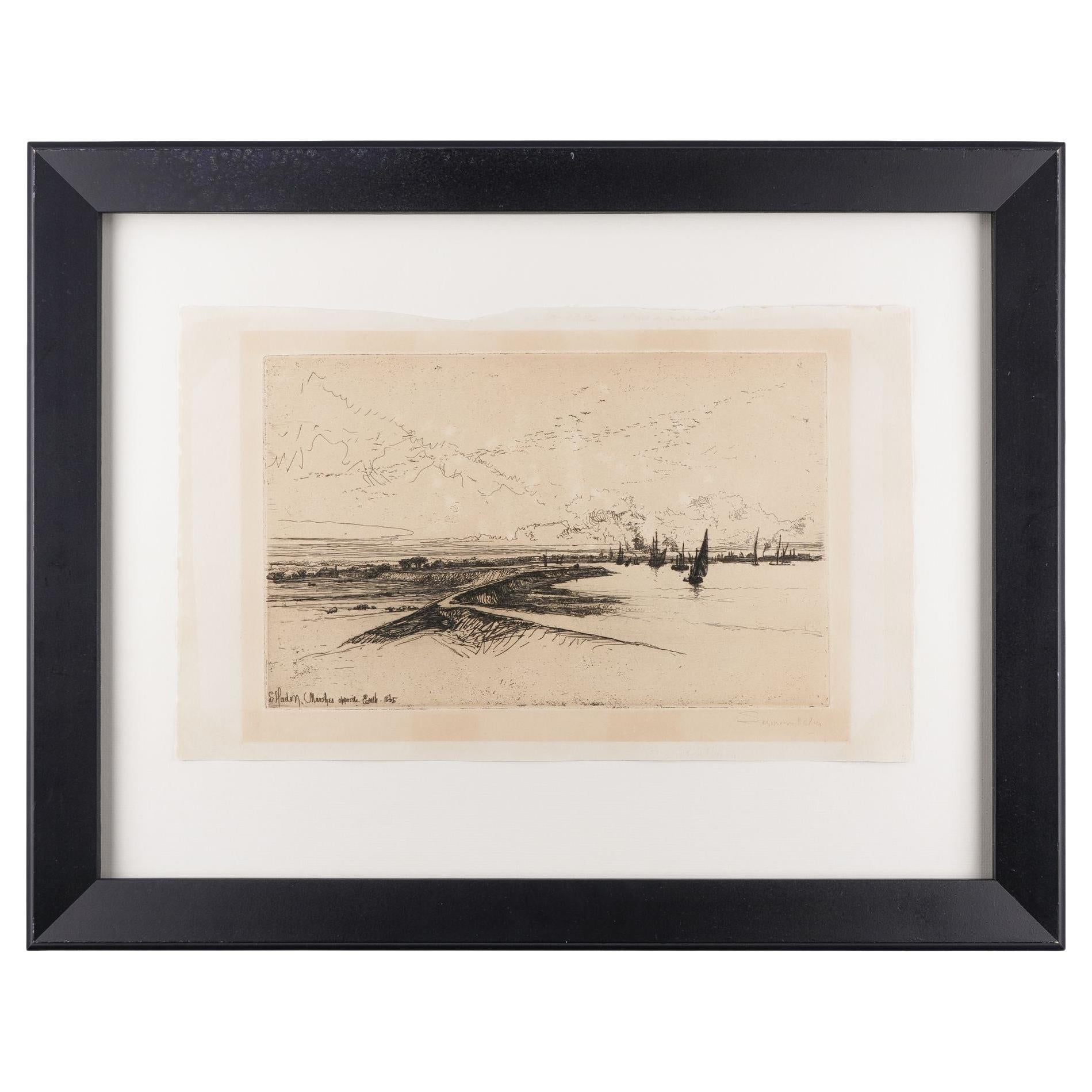 Marshes Opposite Erith by Francis Seymour Haden, 1865
