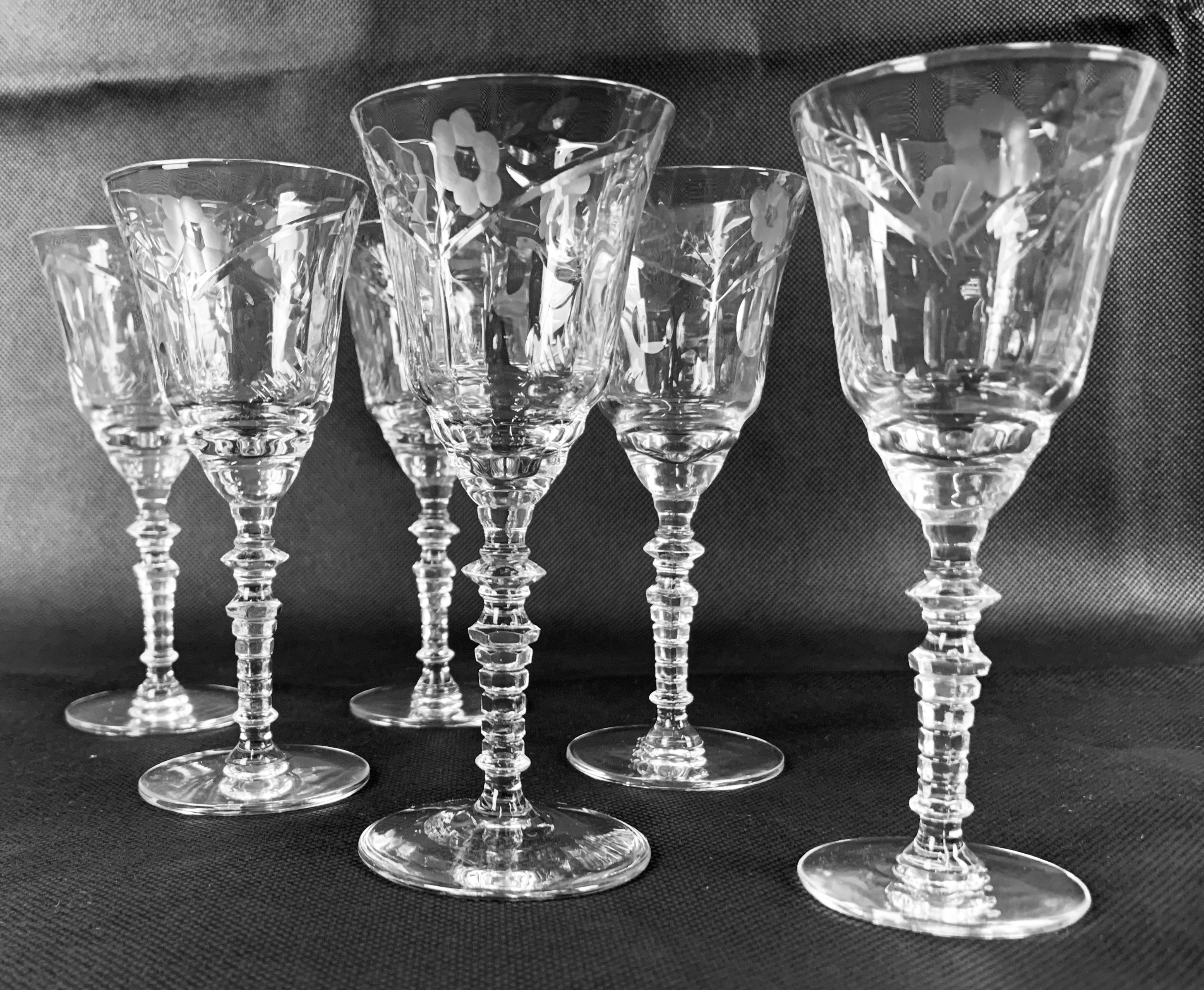 If you were invited to a cocktail party during the 1940s you might have been served a cordial in these glasses.  They were made by Rock Sharpe in the 