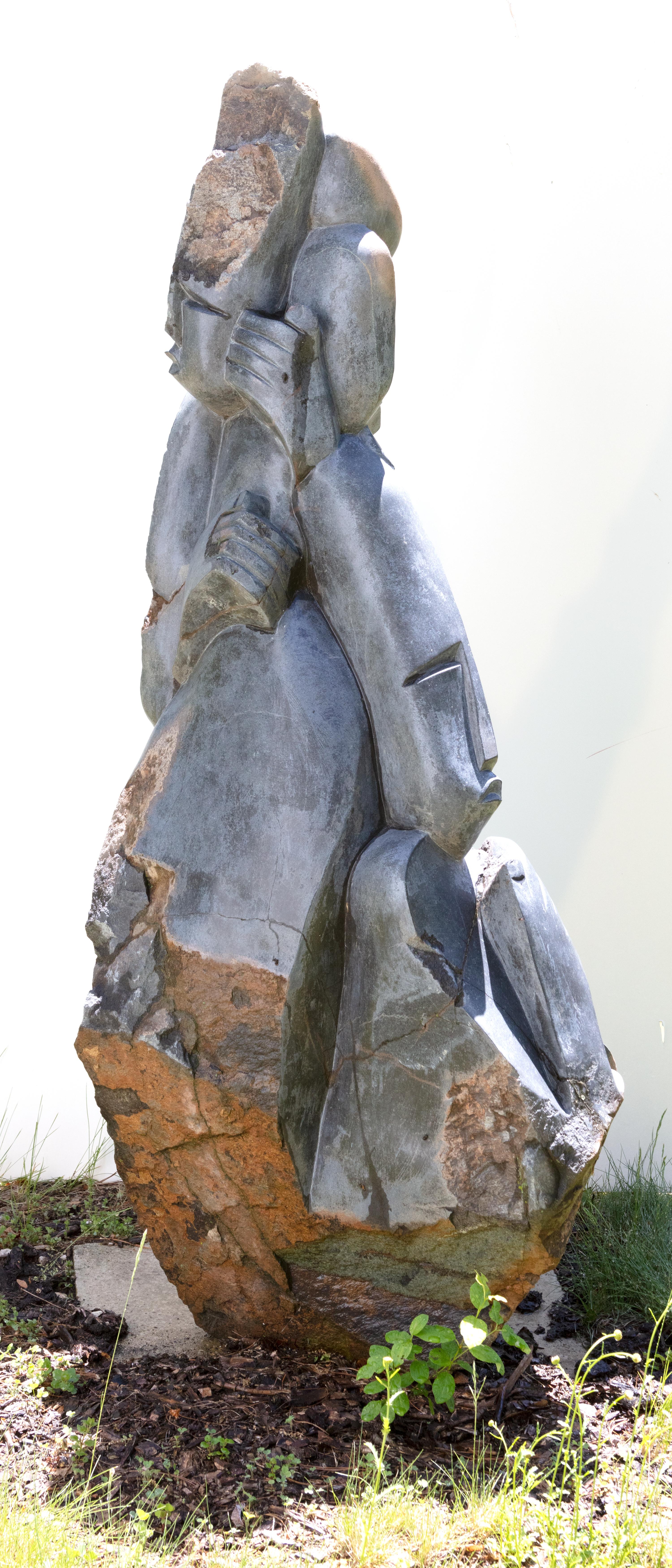 Family of Five - Tribal Sculpture by Marshford Kanyemba