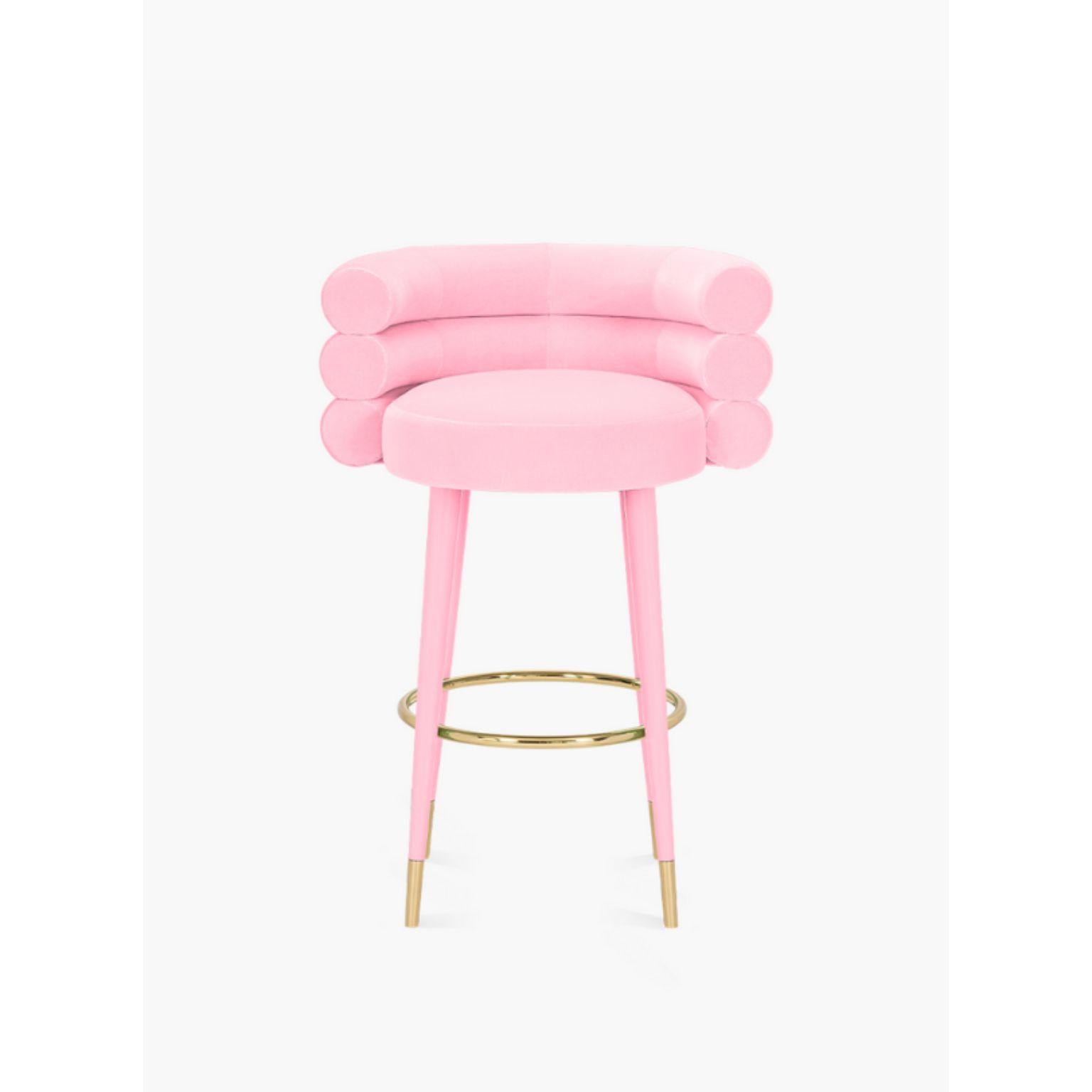 Marshmallow bar stool, royal stranger
Dimensions: 100 x 70 x 60 cm
Materials: Velvet pink upholstery, brass
Available in other color and finishes.

Royal stranger is an exclusive furniture brand determined to bring you the best unique pieces of