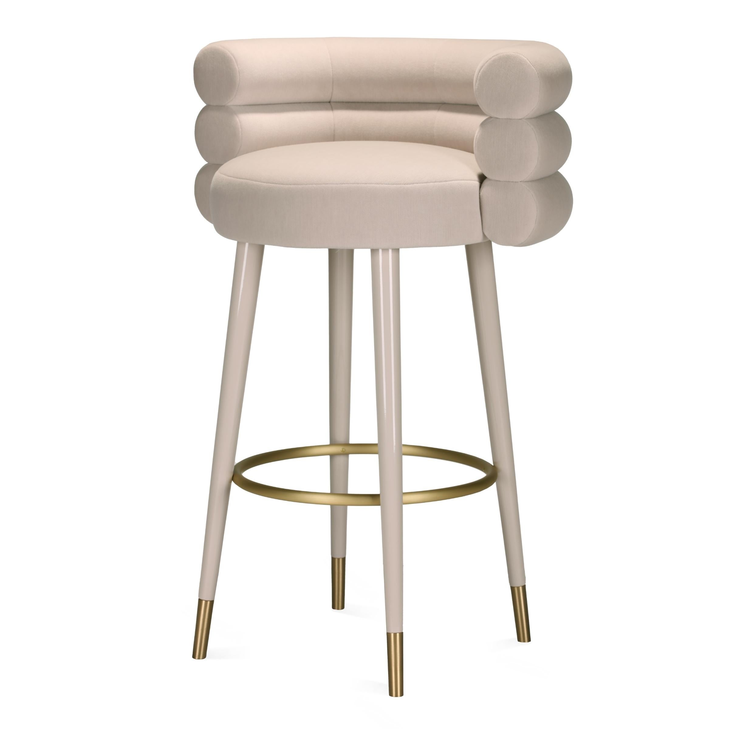 Hand-Crafted Marshmallow Bar Stool For Sale
