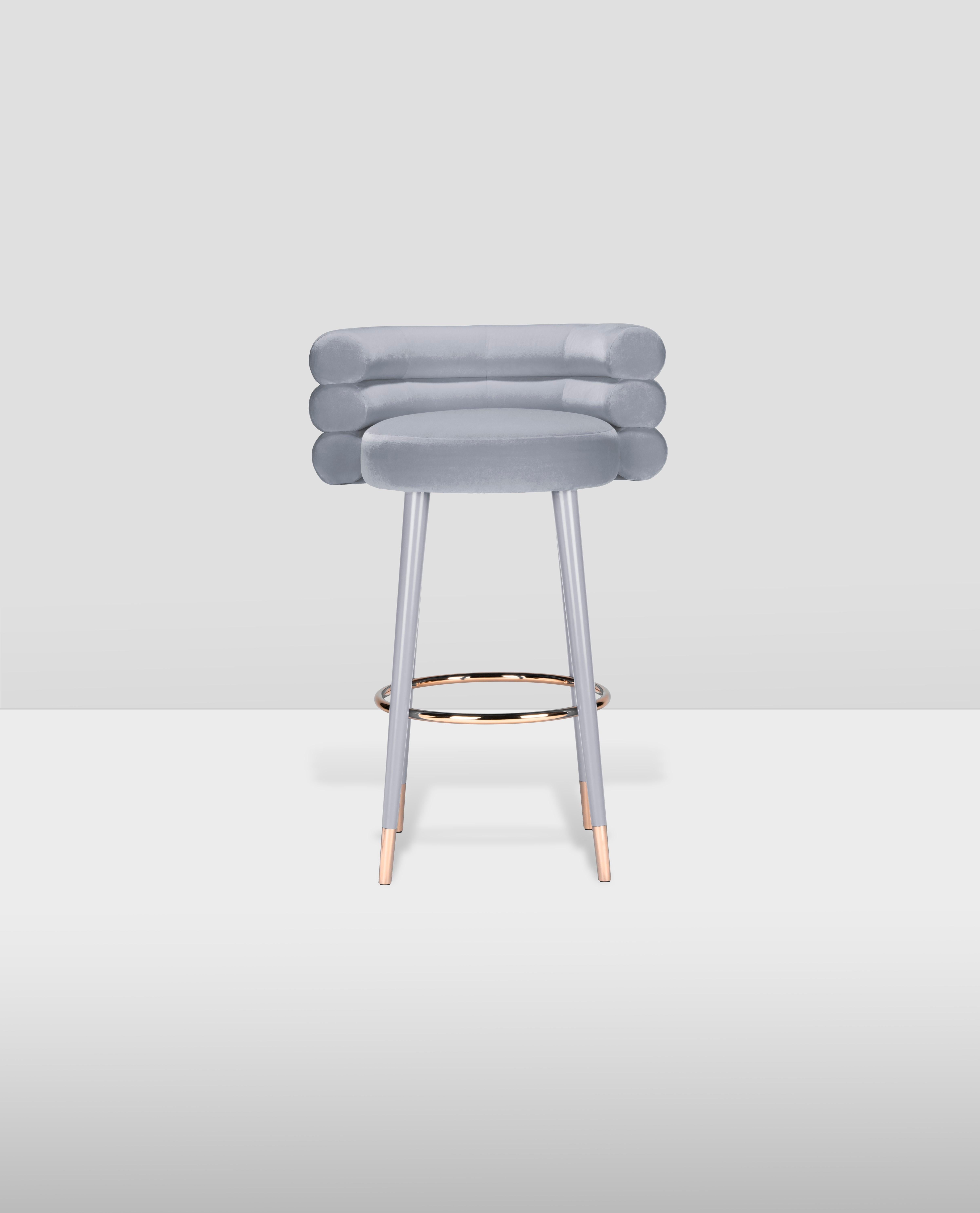 Brass Marshmallow Bar Stool, Royal Stranger