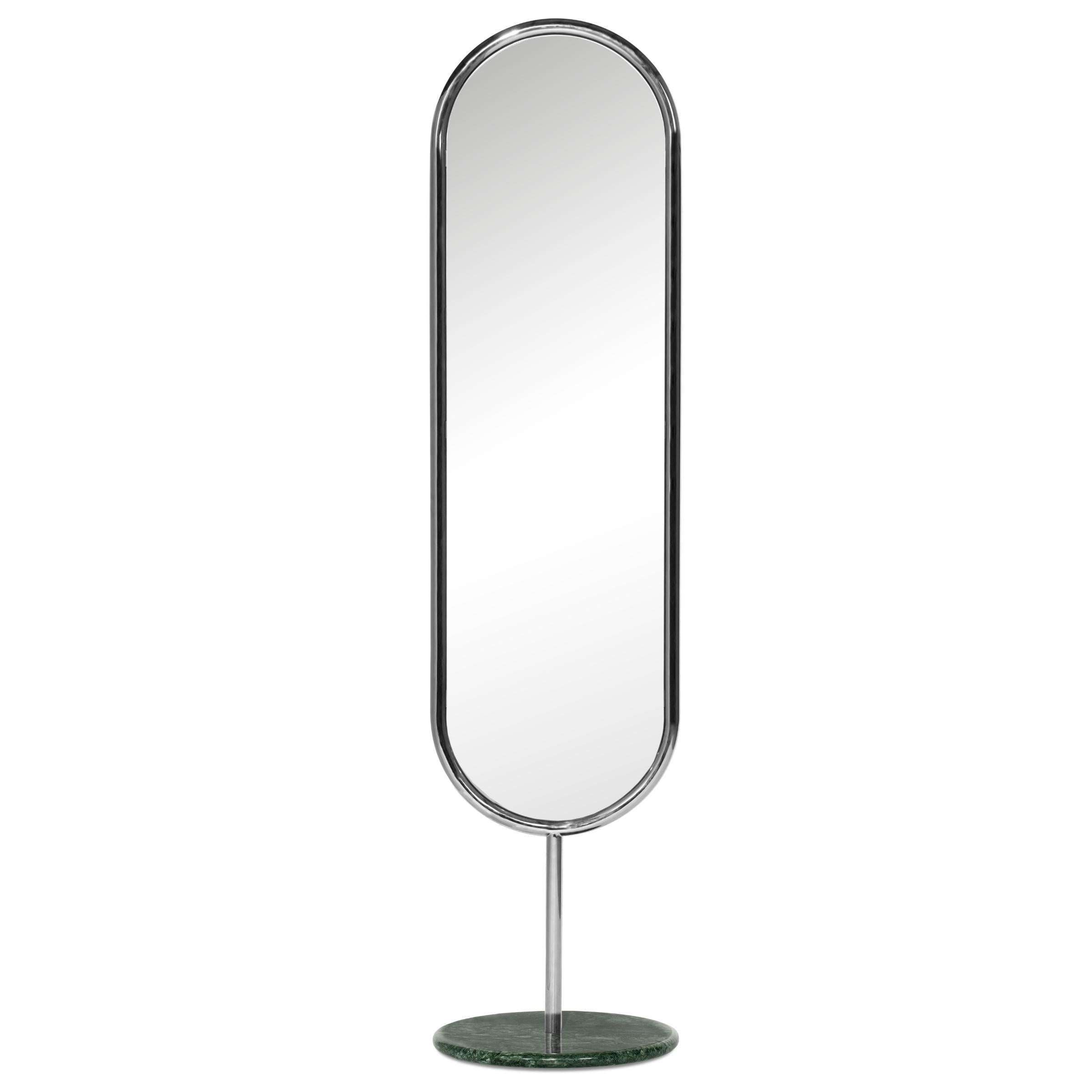 Ottone Specchio da terra Marshmallow in vendita