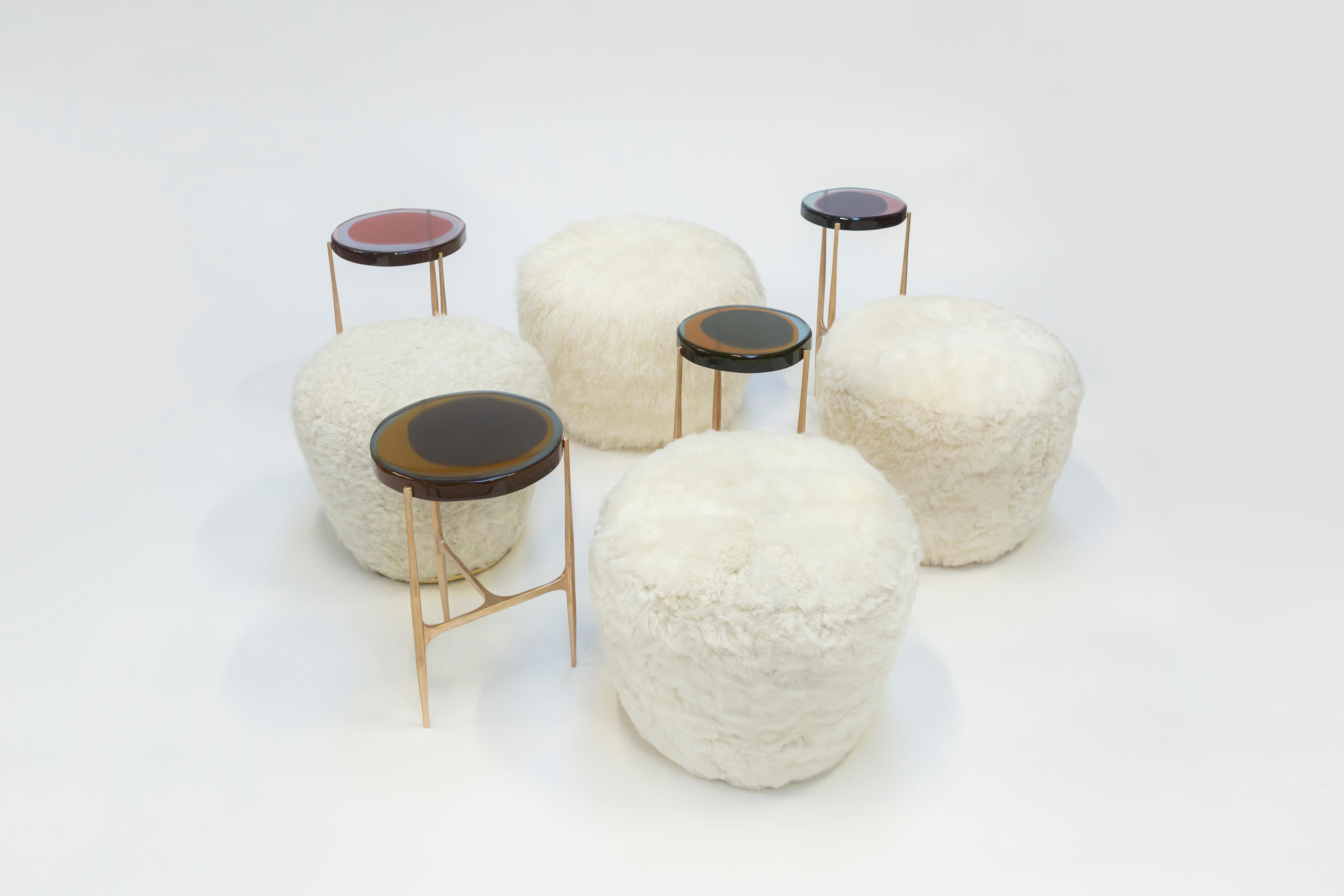 Marshmallow Pouf by Draga & Aurel Wool and Brass, 21st Century 5