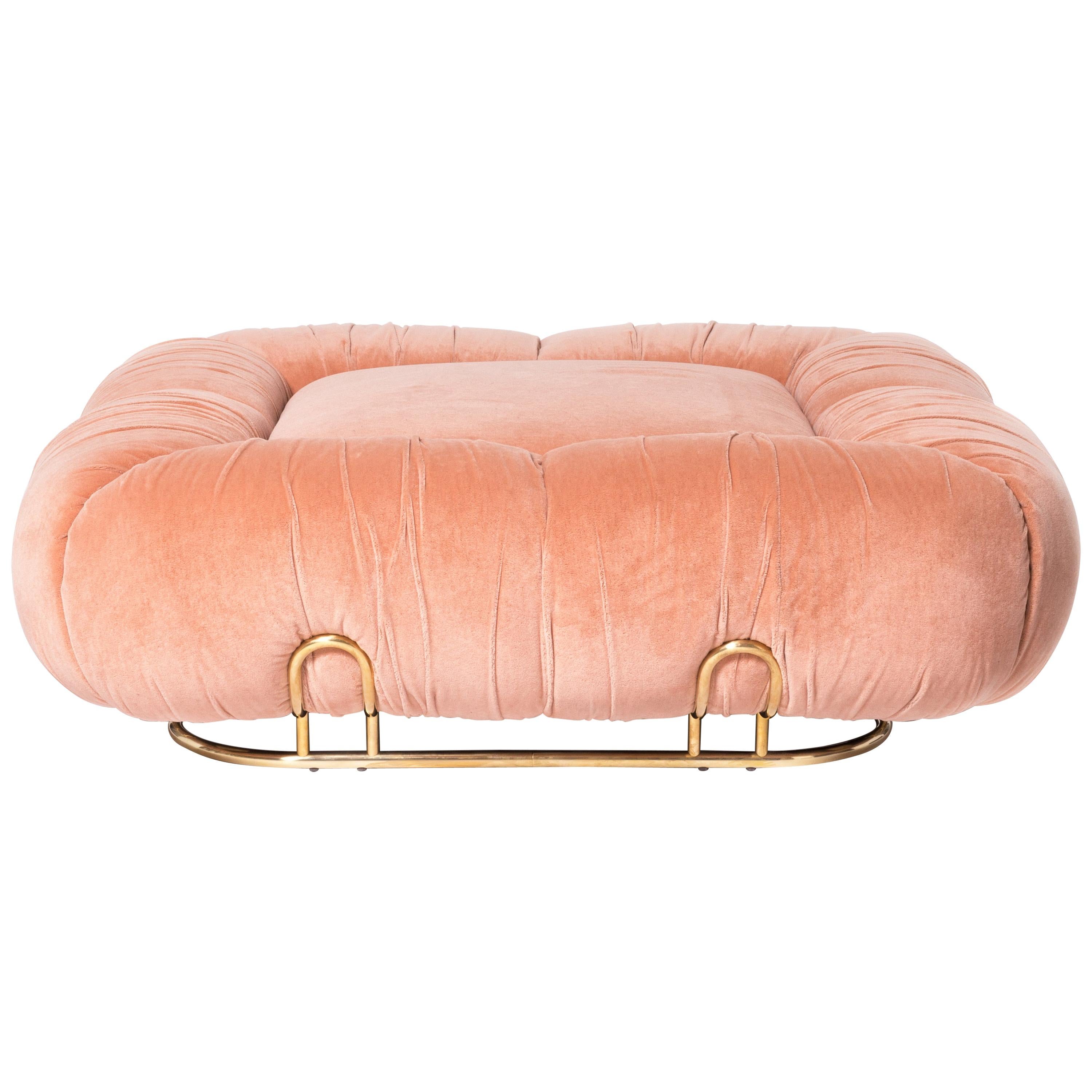 Modern Marshmallow Pouf by Draga & Aurel Wool and Brass, 21st Century