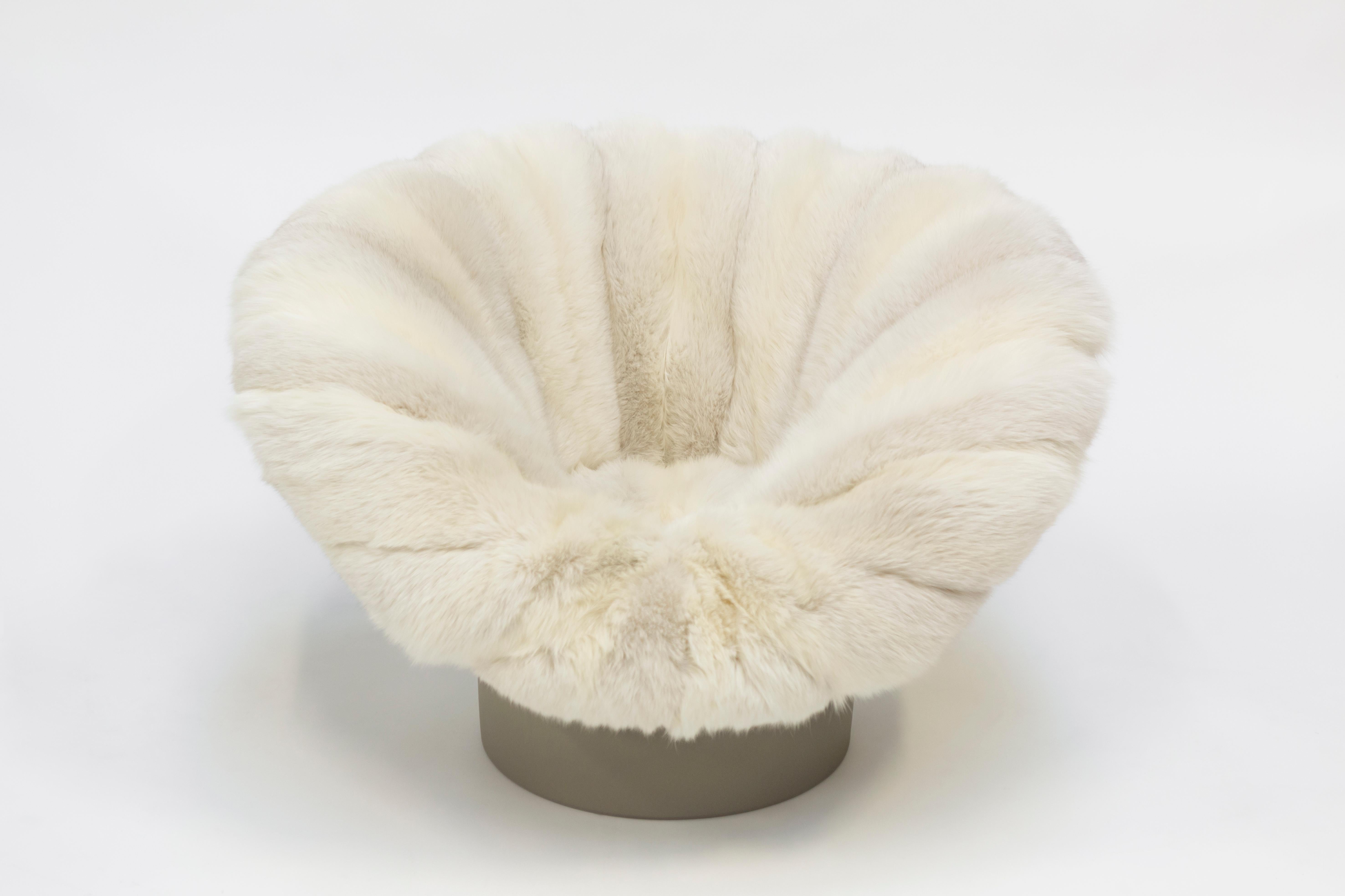 Bronze Marshmallow Pouf by Draga & Aurel Wool and Brass, 21st Century