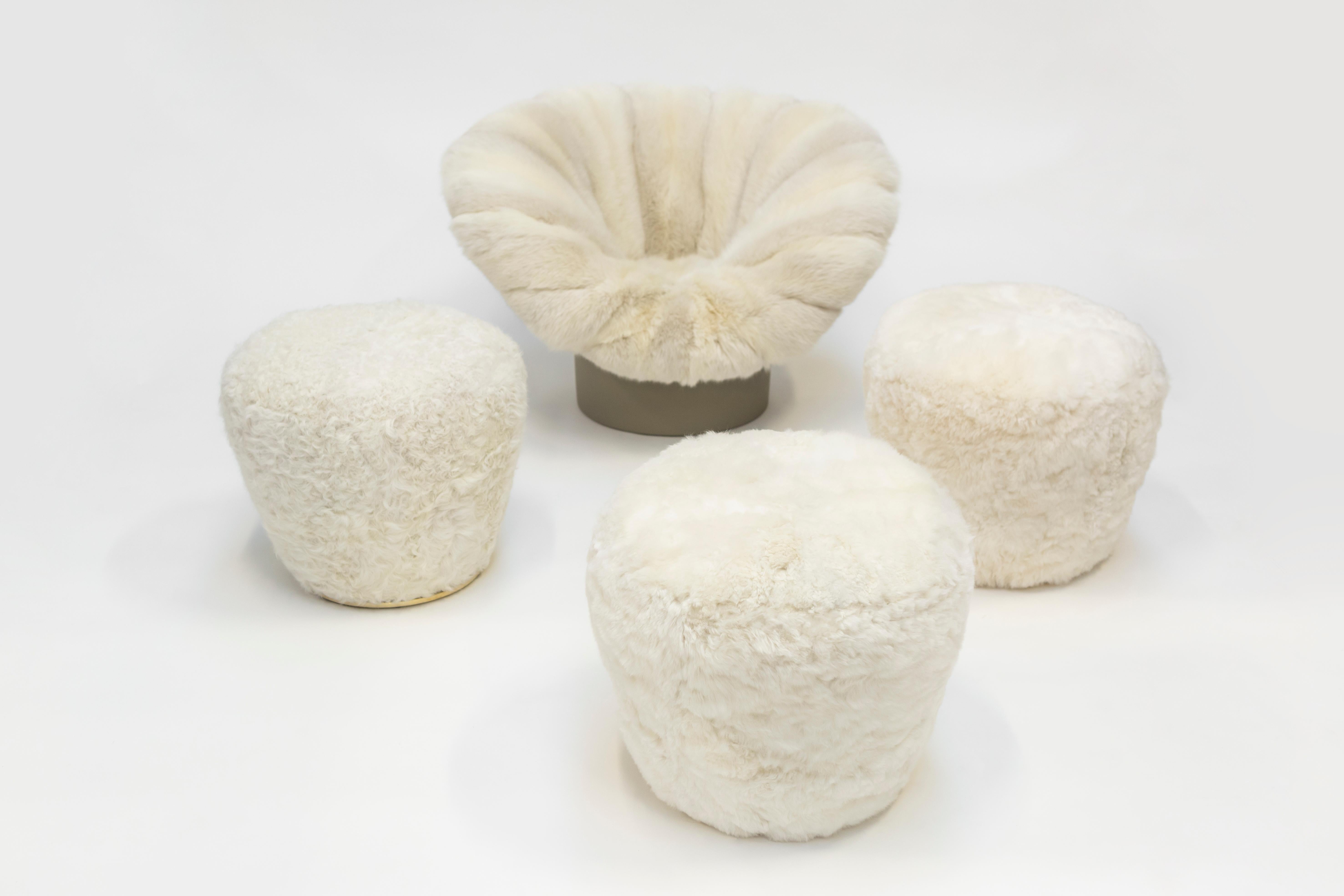 Marshmallow Pouf by Draga & Aurel Wool and Brass, 21st Century 1