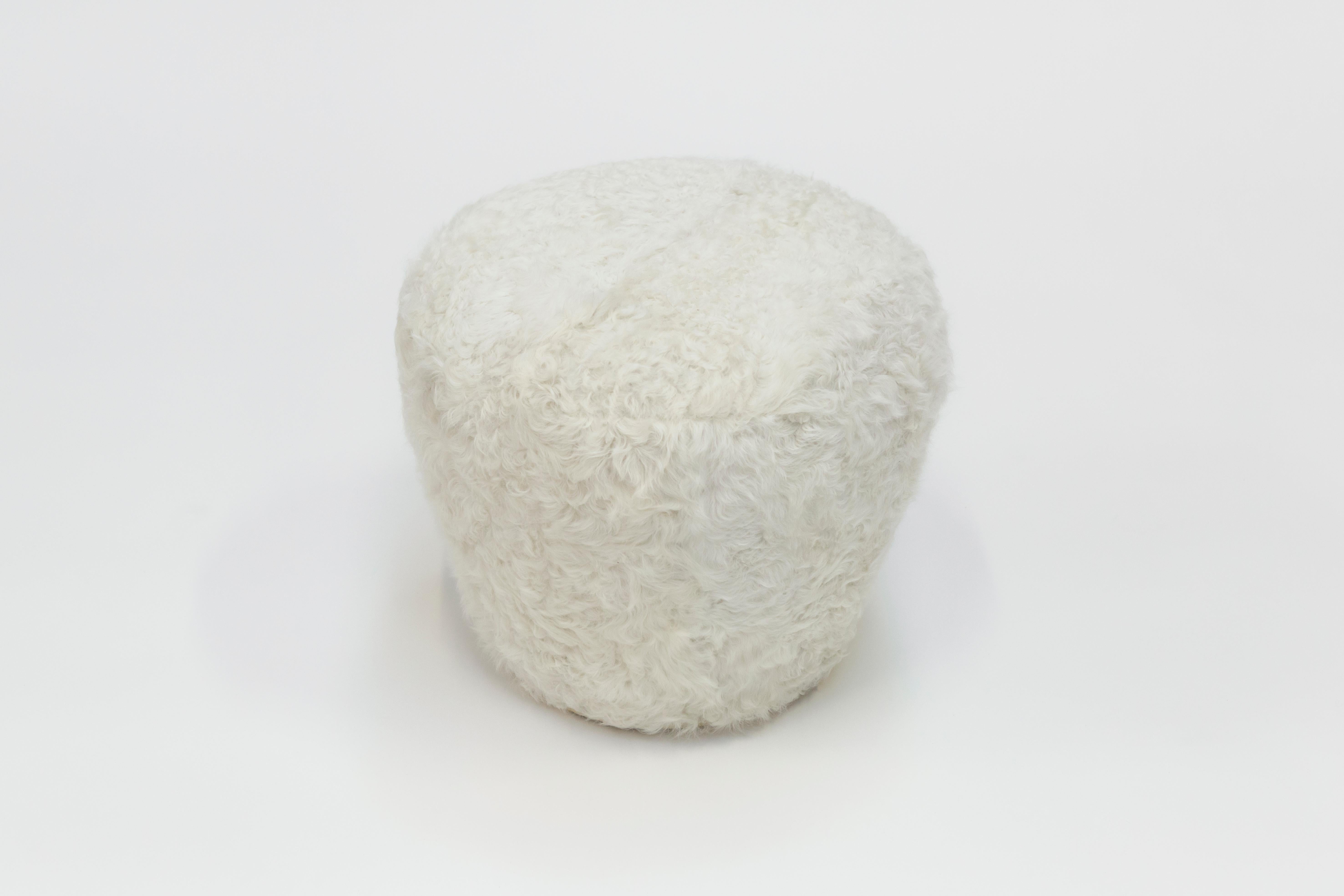 Marshmallow Pouf by Draga & Aurel Wool Velvet and Brass, 21st Century 2