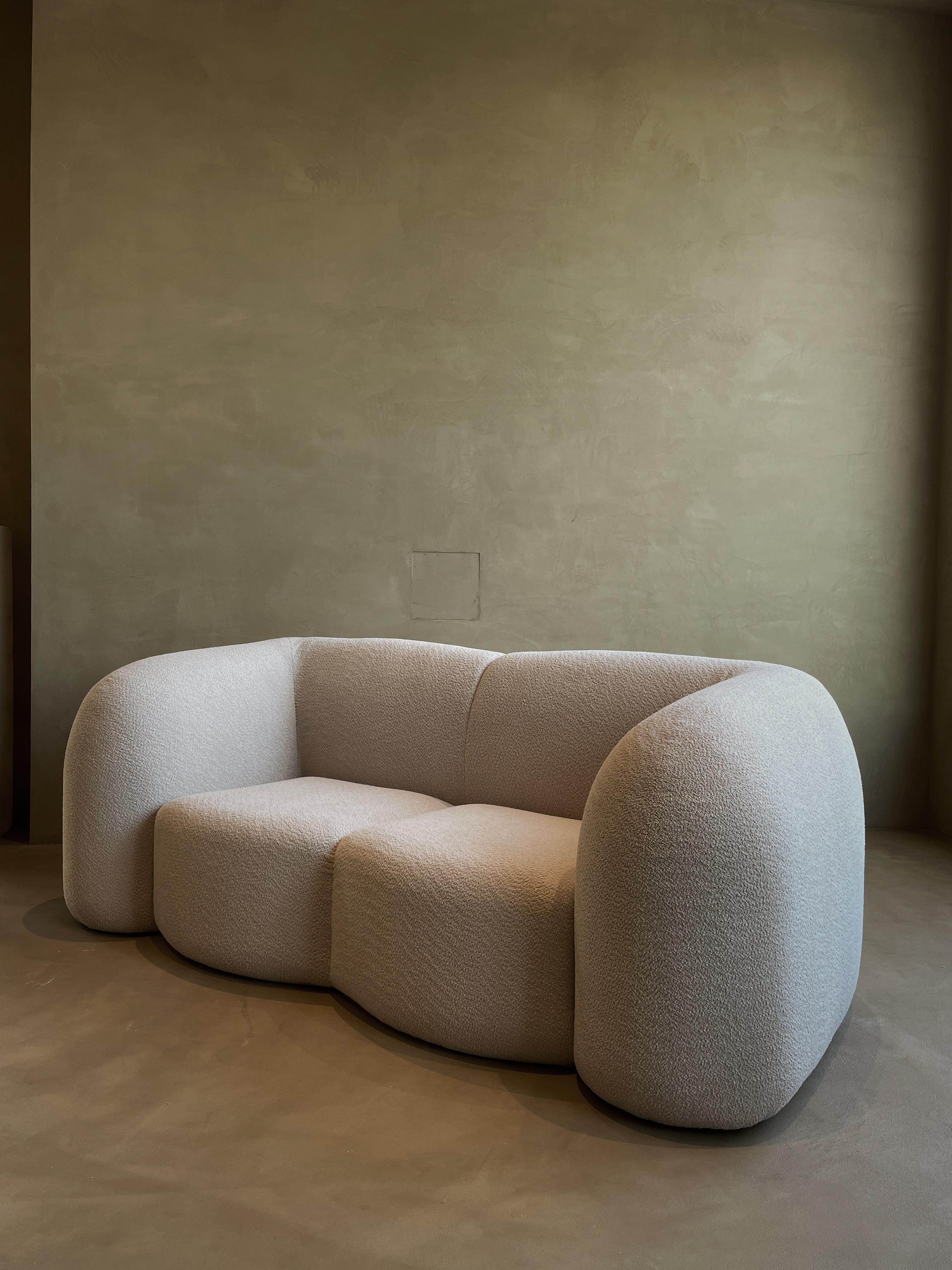 customized professional marshmallow cream style sofa