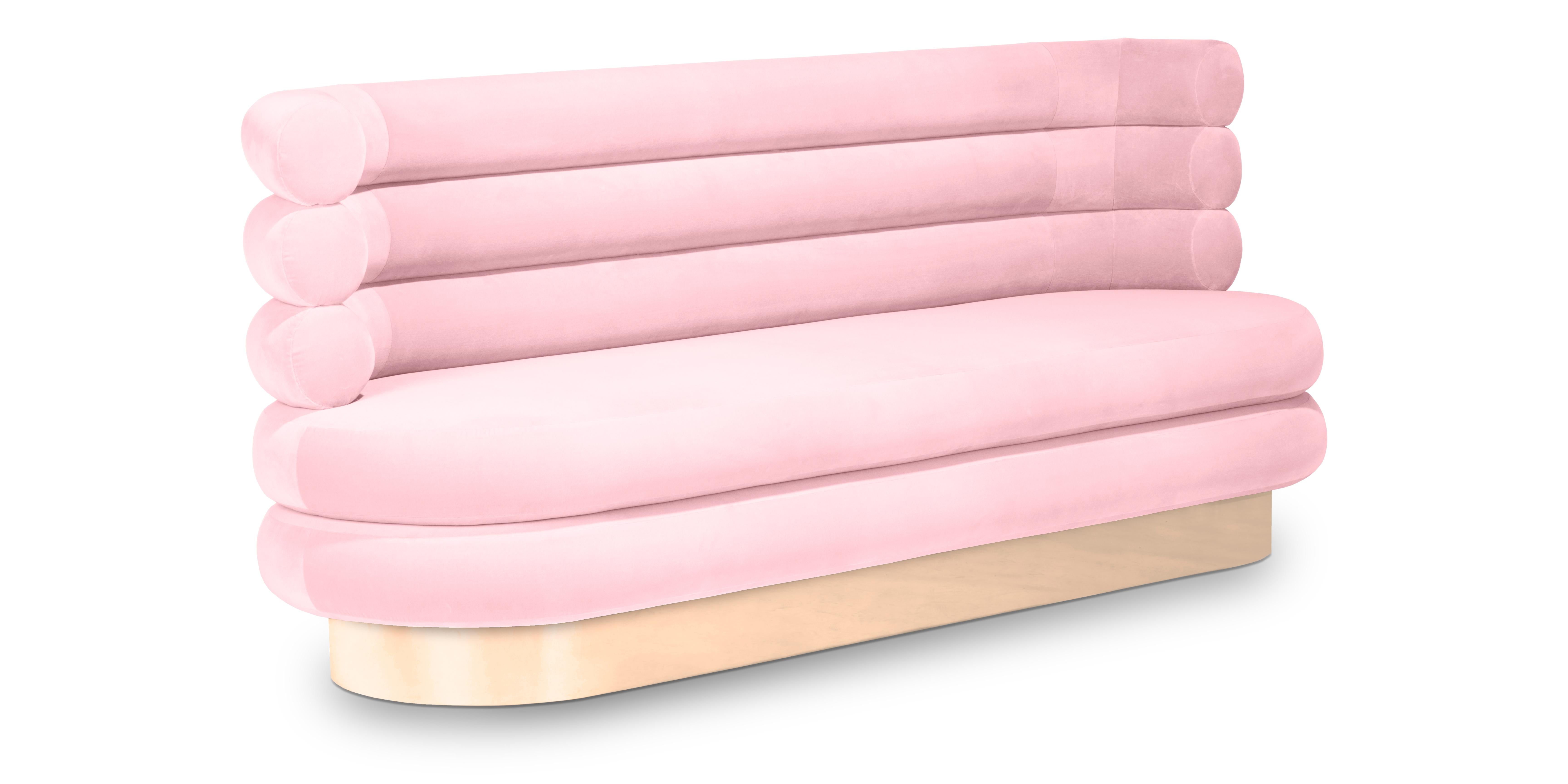 Il Marshmallow Sofa è un divano divertente dalle forme dolci e rotonde.
Il dolce e sinuoso divano Marshmallow dona allegria ed eleganza a qualsiasi ambiente.

COME DA FOTO
Tappezzeria: Velluto di cotone
Base: Ottone lucido e acciaio inossidabile