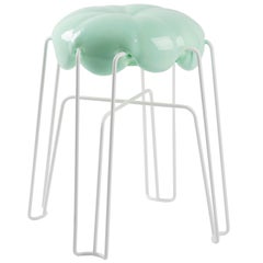Marshmallow Stool by Paul Ketz in Mint Polyurethane Foam and Steel