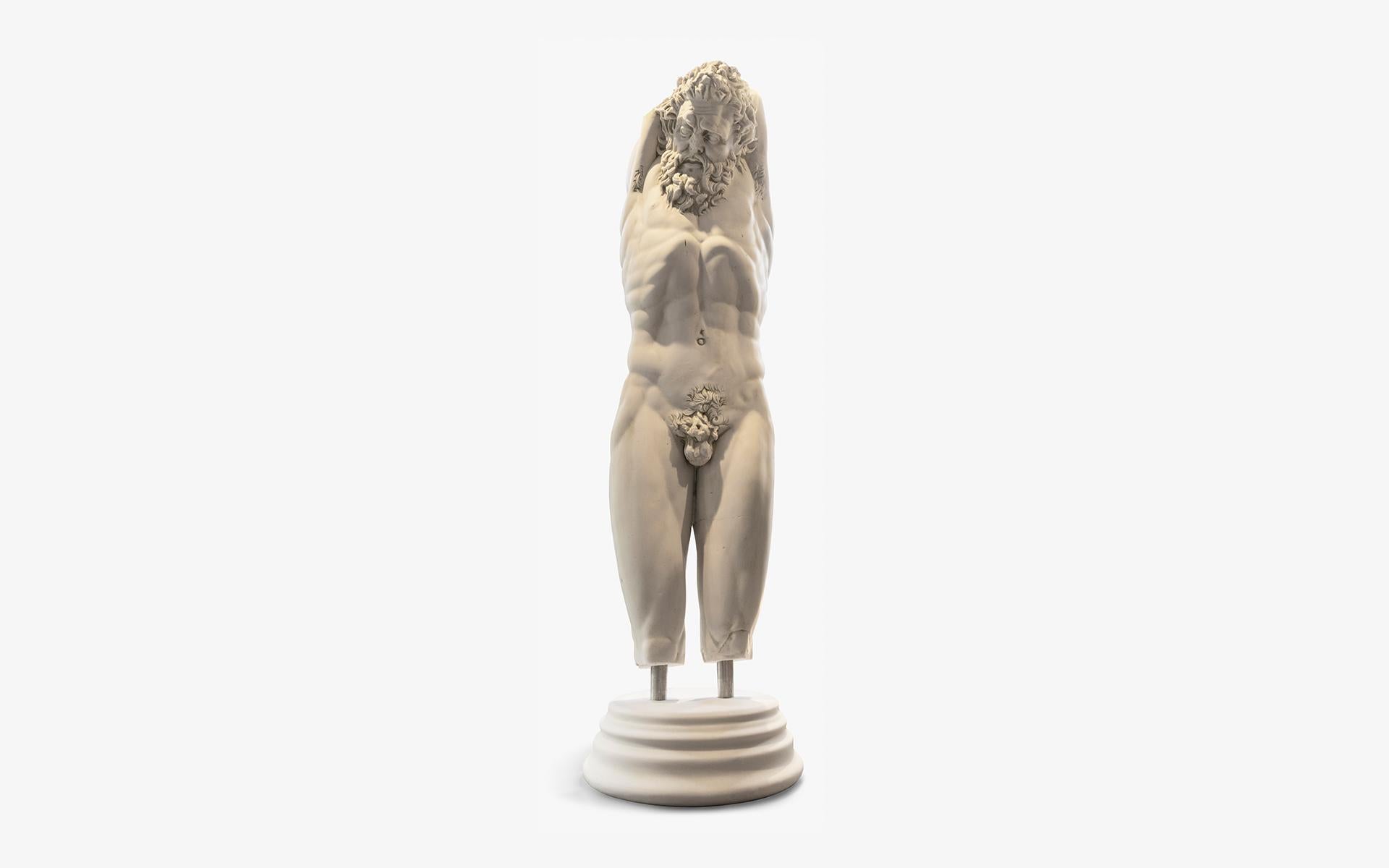 Classical Greek Marsyas Compressed Marble Powder Statue  For Sale