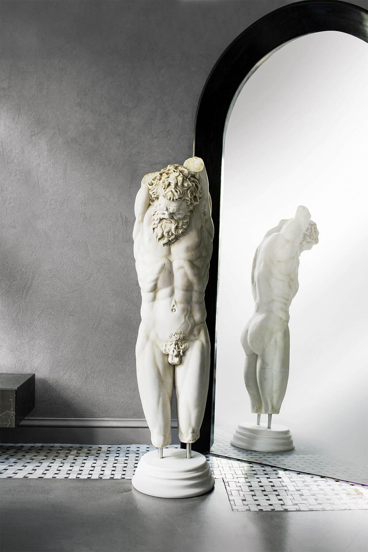 Contemporary Marsyas Compressed Marble Powder Statue  For Sale
