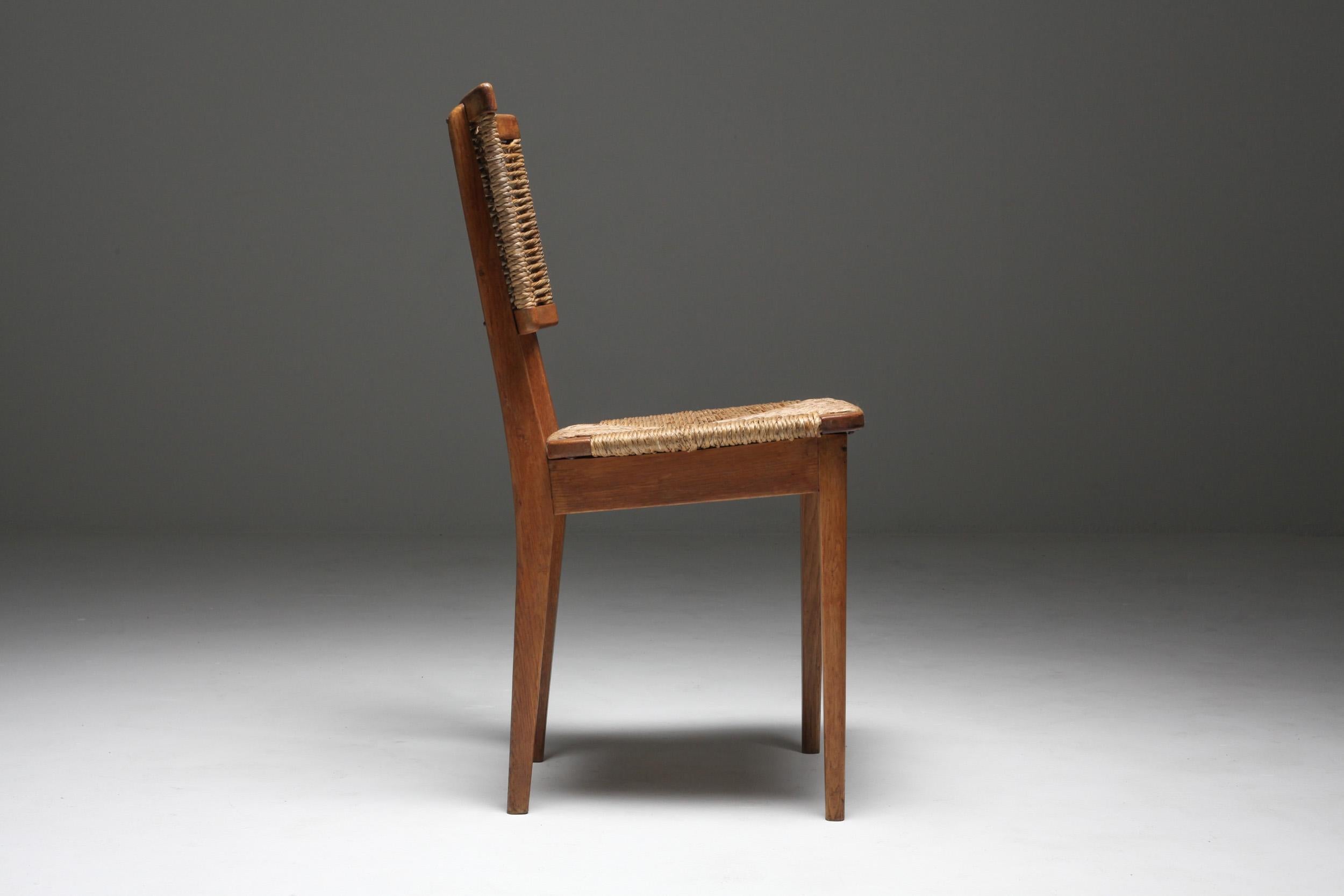 Cord Mart Stam 'A2-1' Chairs in Oak and Straw, 1947