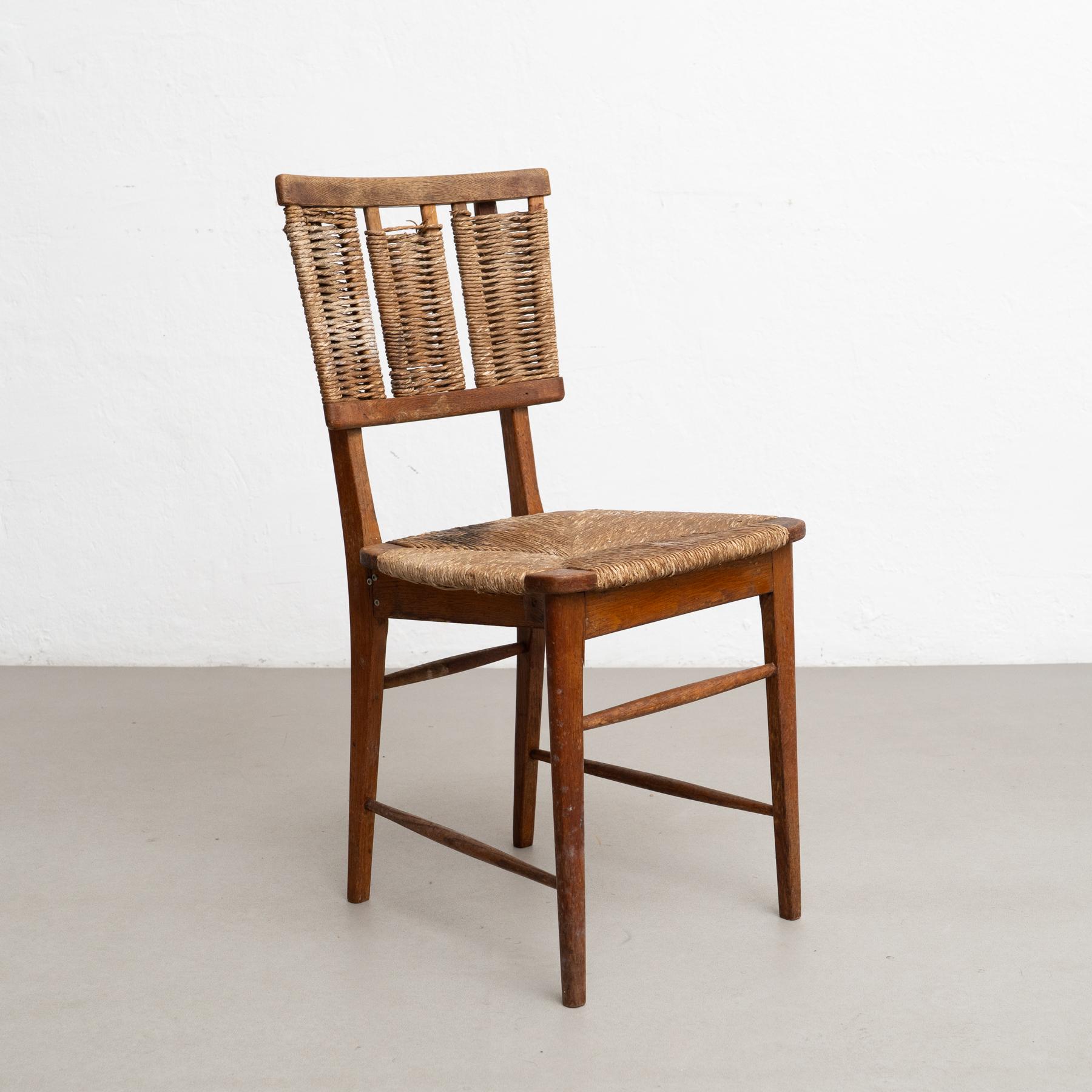 Mid-Century Modern Mart Stam A2-1 Wood & Rattan Chair, 1947 - Original Vintage Condition