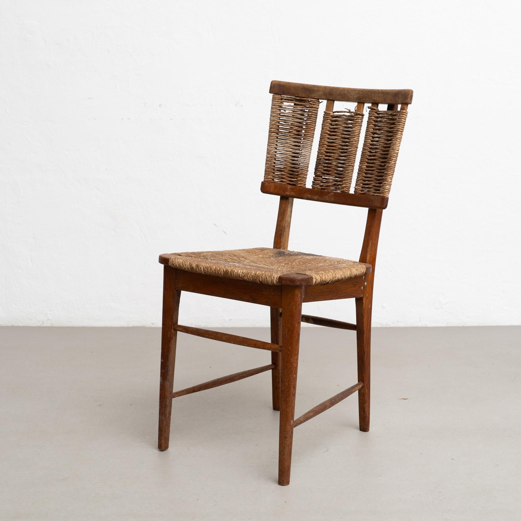 Mart Stam A2-1 Wood & Rattan Chair, 1947 - Original Vintage Condition In Distressed Condition In Barcelona, ES