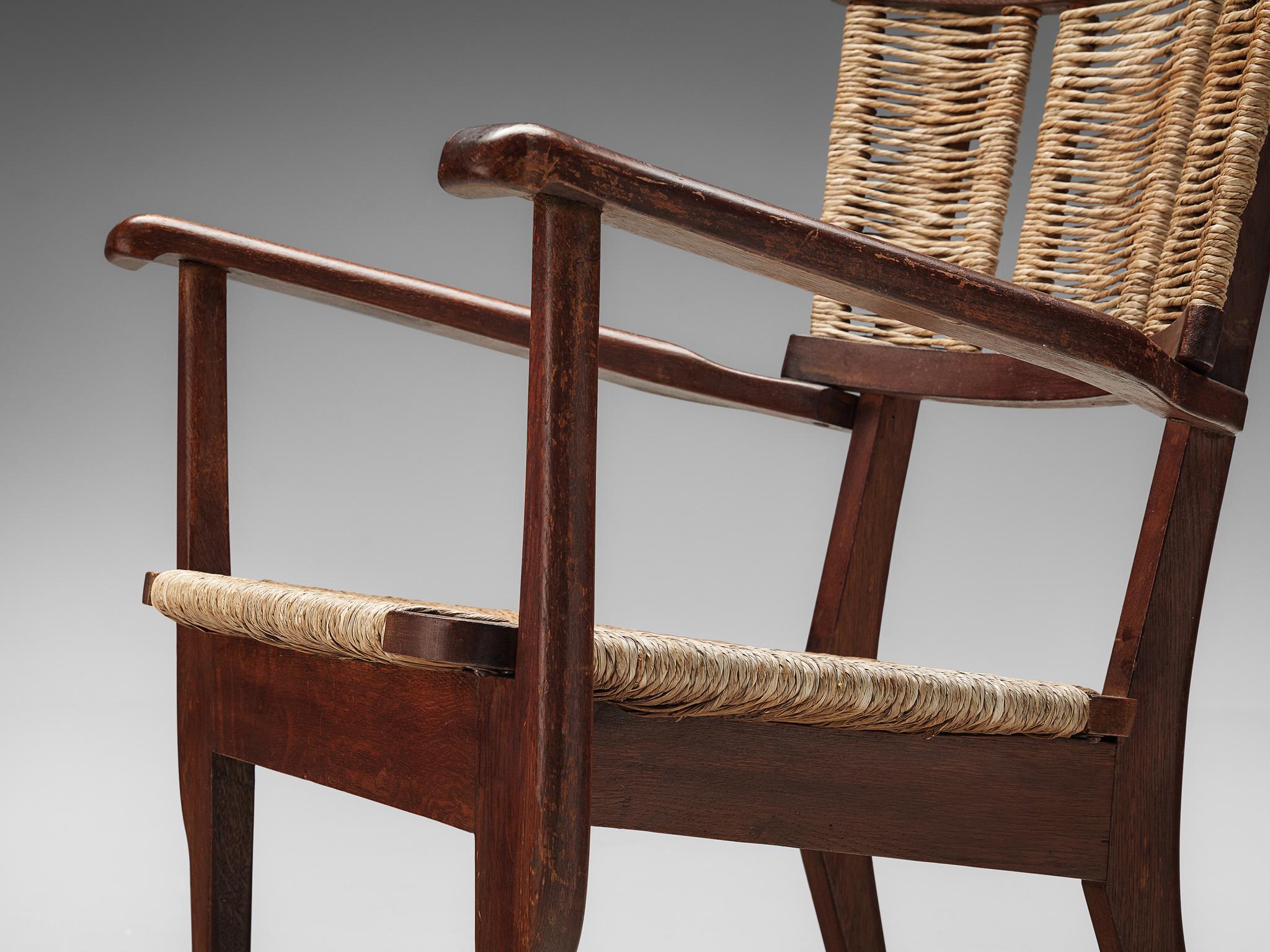 Mart Stam Armchair in Oak and Straw  For Sale 1