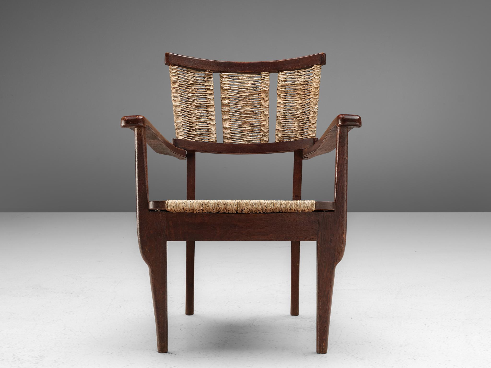 Mart Stam Armchair in Oak and Straw  For Sale 2