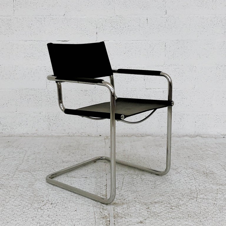 Mart Stam Bauhaus Leather MG5 Dining Chairs by Matteo Grassi, 1970s