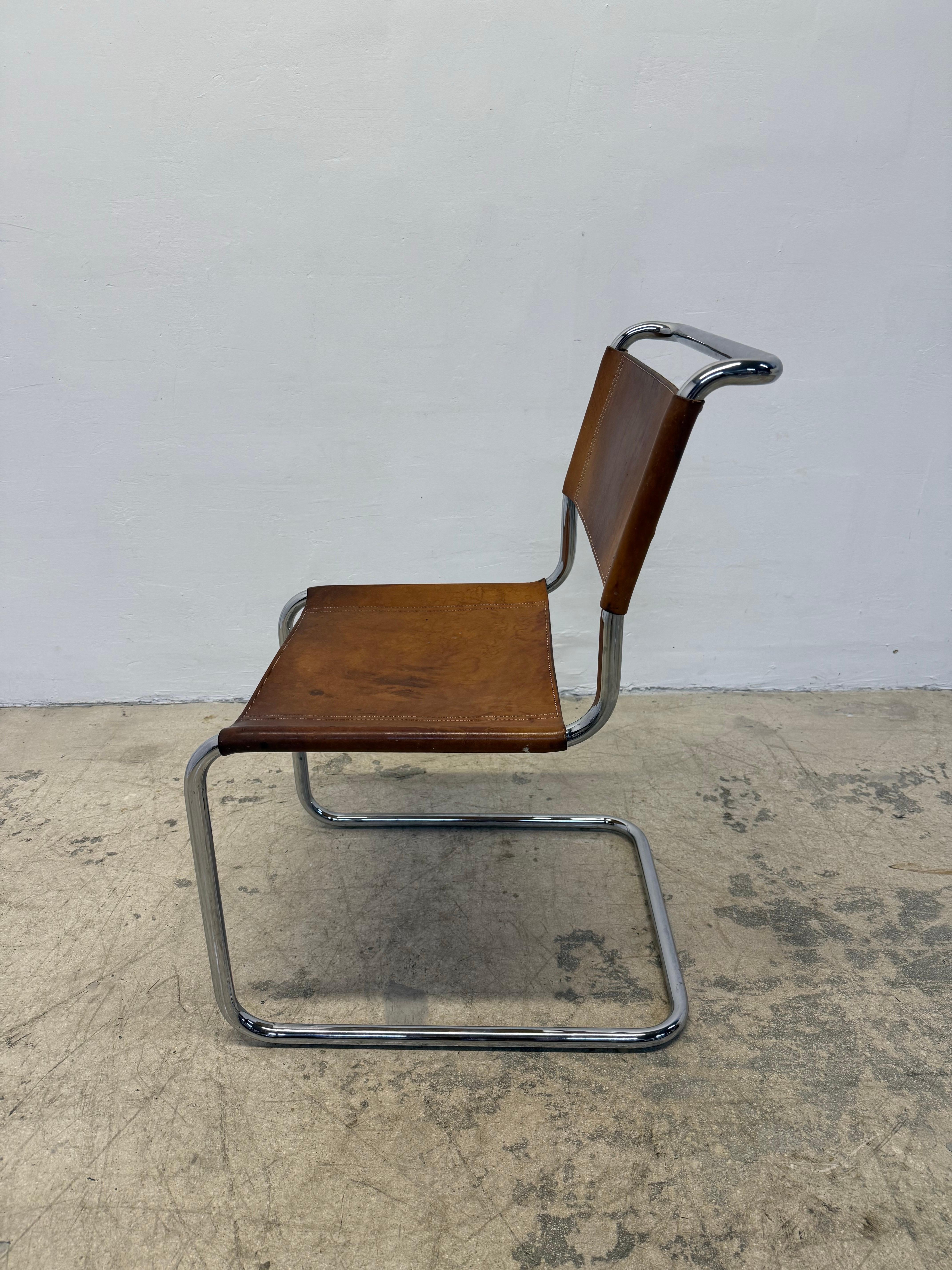 Mart Stam Bauhaus S33 and S34 Leather Dining Chairs for Thonet, 1960s - Set of 6 7