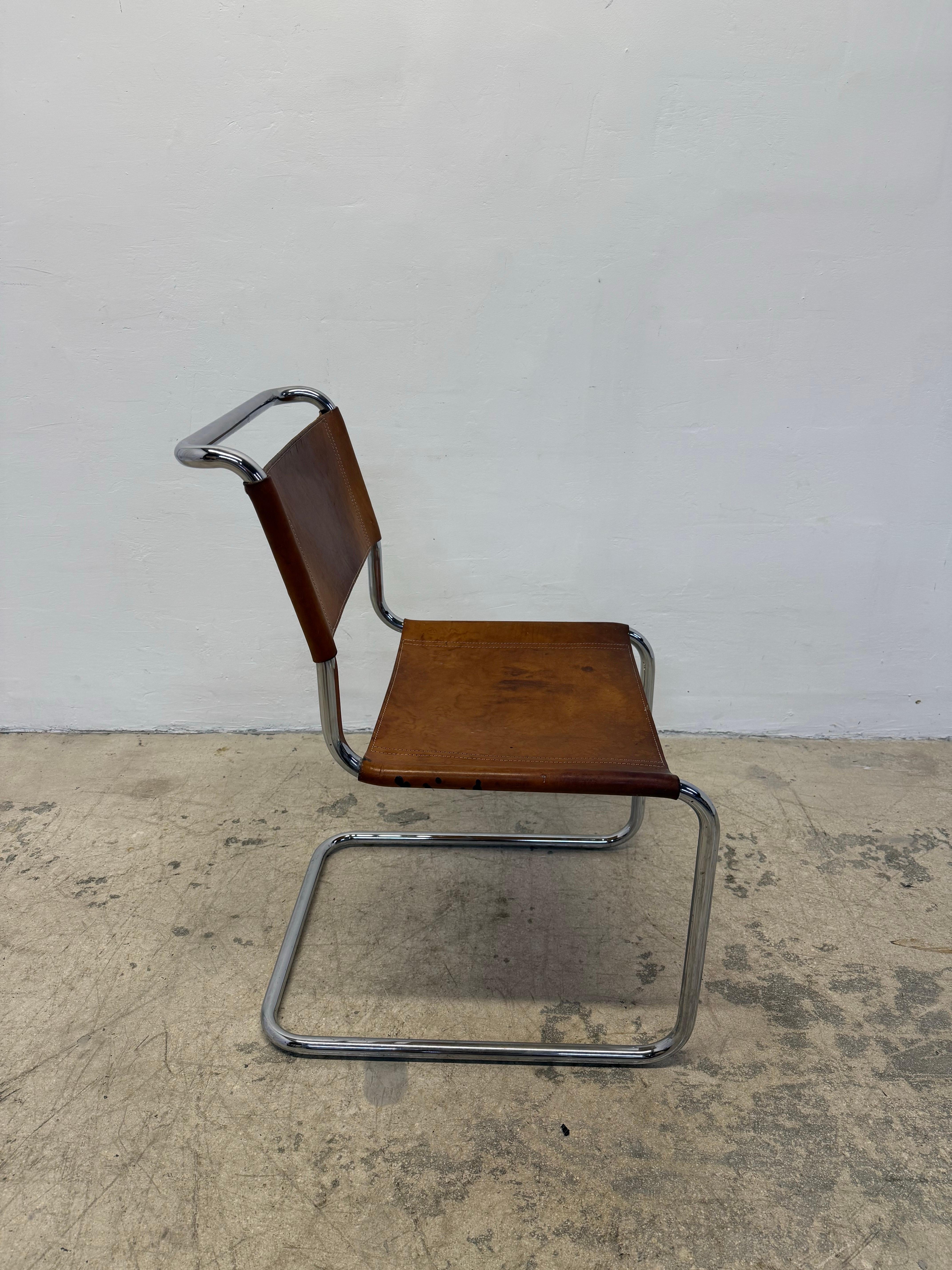 Mart Stam Bauhaus S33 and S34 Leather Dining Chairs for Thonet, 1960s - Set of 6 8