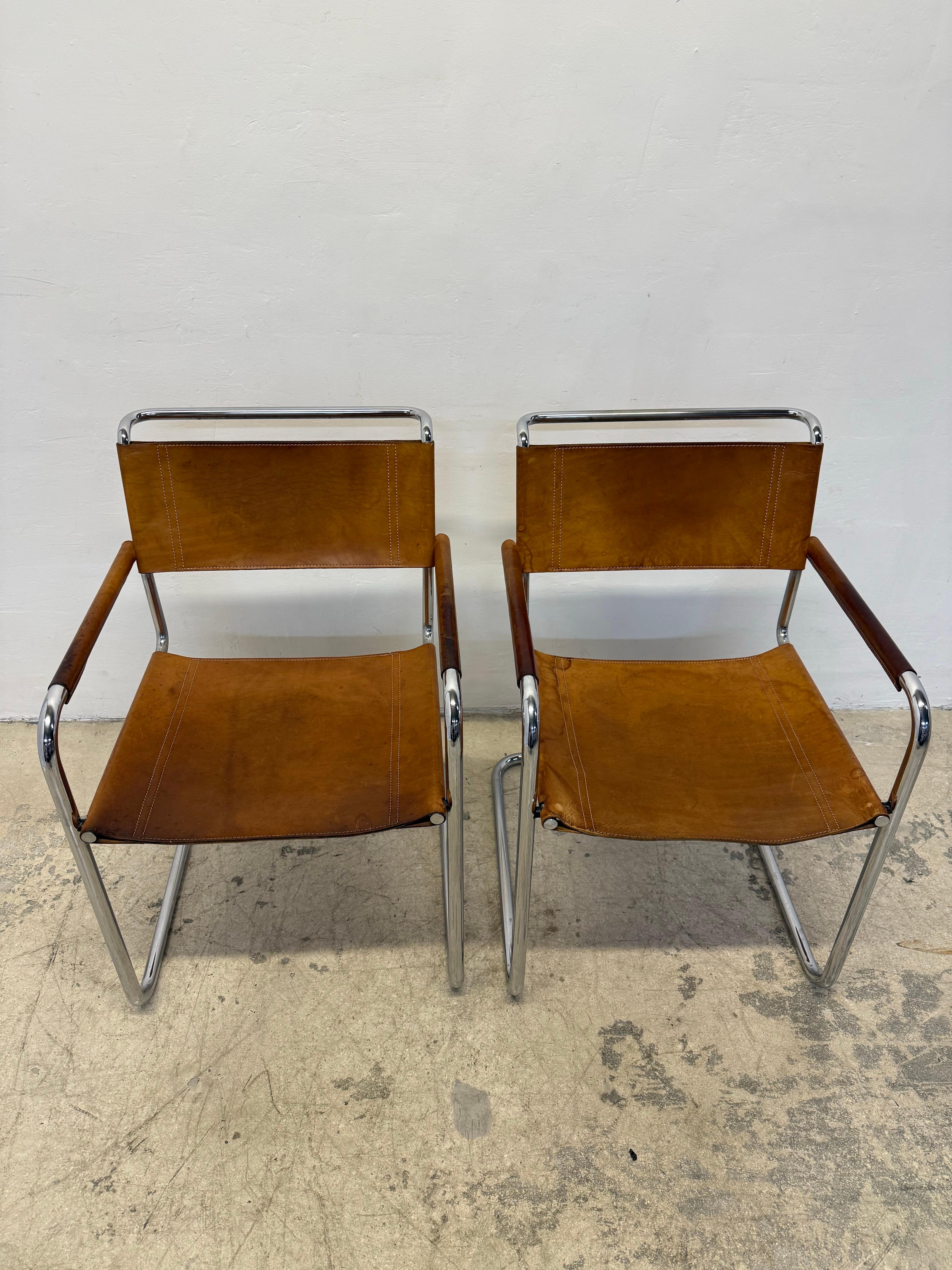 Mart Stam Bauhaus S33 and S34 Leather Dining Chairs for Thonet, 1960s - Set of 6 9