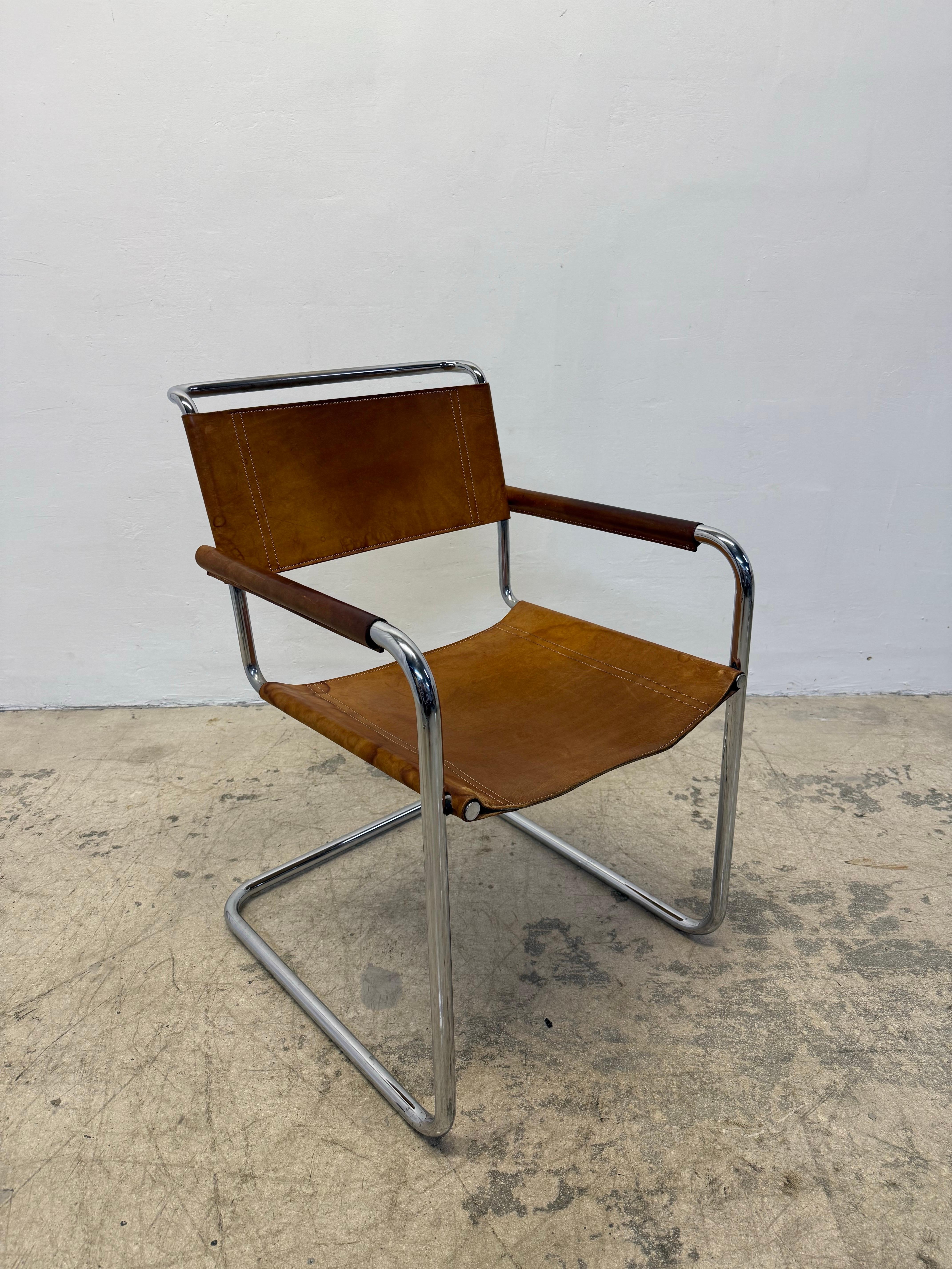 20th Century Mart Stam Bauhaus S33 and S34 Leather Dining Chairs for Thonet, 1960s - Set of 6