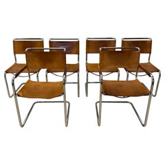 Mart Stam Bauhaus S33 and S34 Leather Dining Chairs for Thonet, 1960s - Set of 6