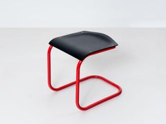 Mart Stam Bauhaus Stool in Black and Red