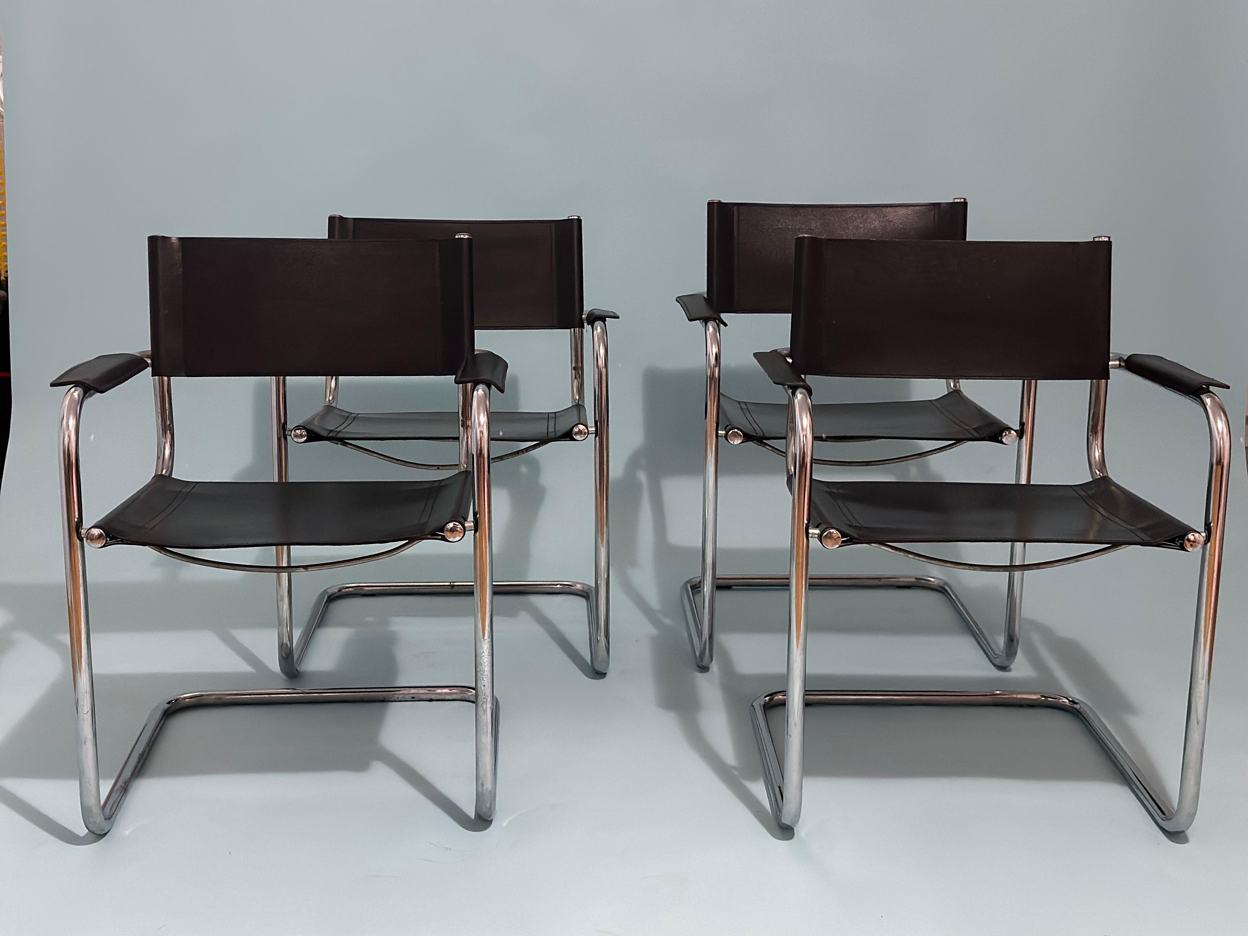 Chaises canrilever Mart Stam Italie des années 1980 en vente 3