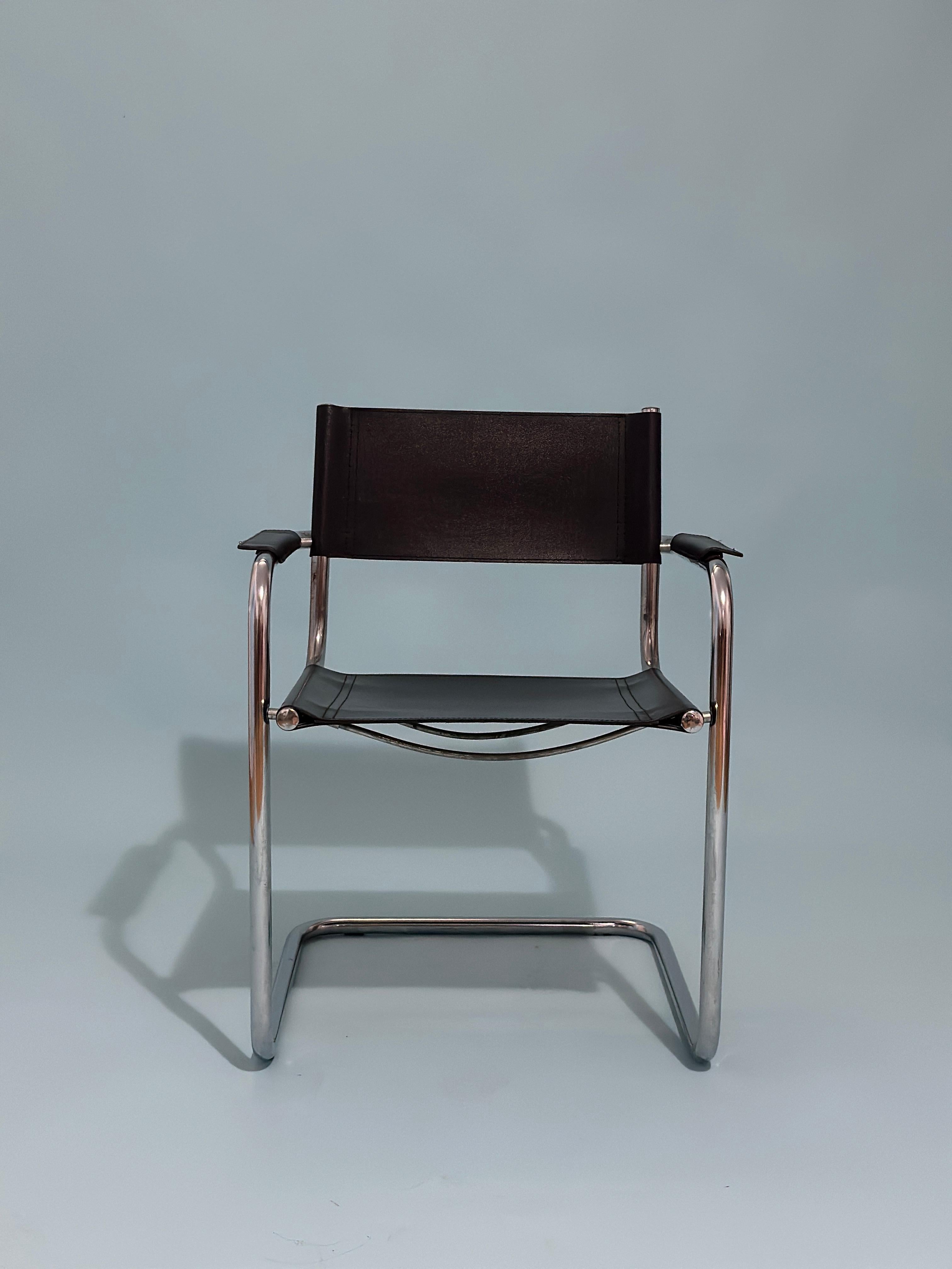 Bauhaus Mart Stam Canrilever Chairs Italy 1980s For Sale
