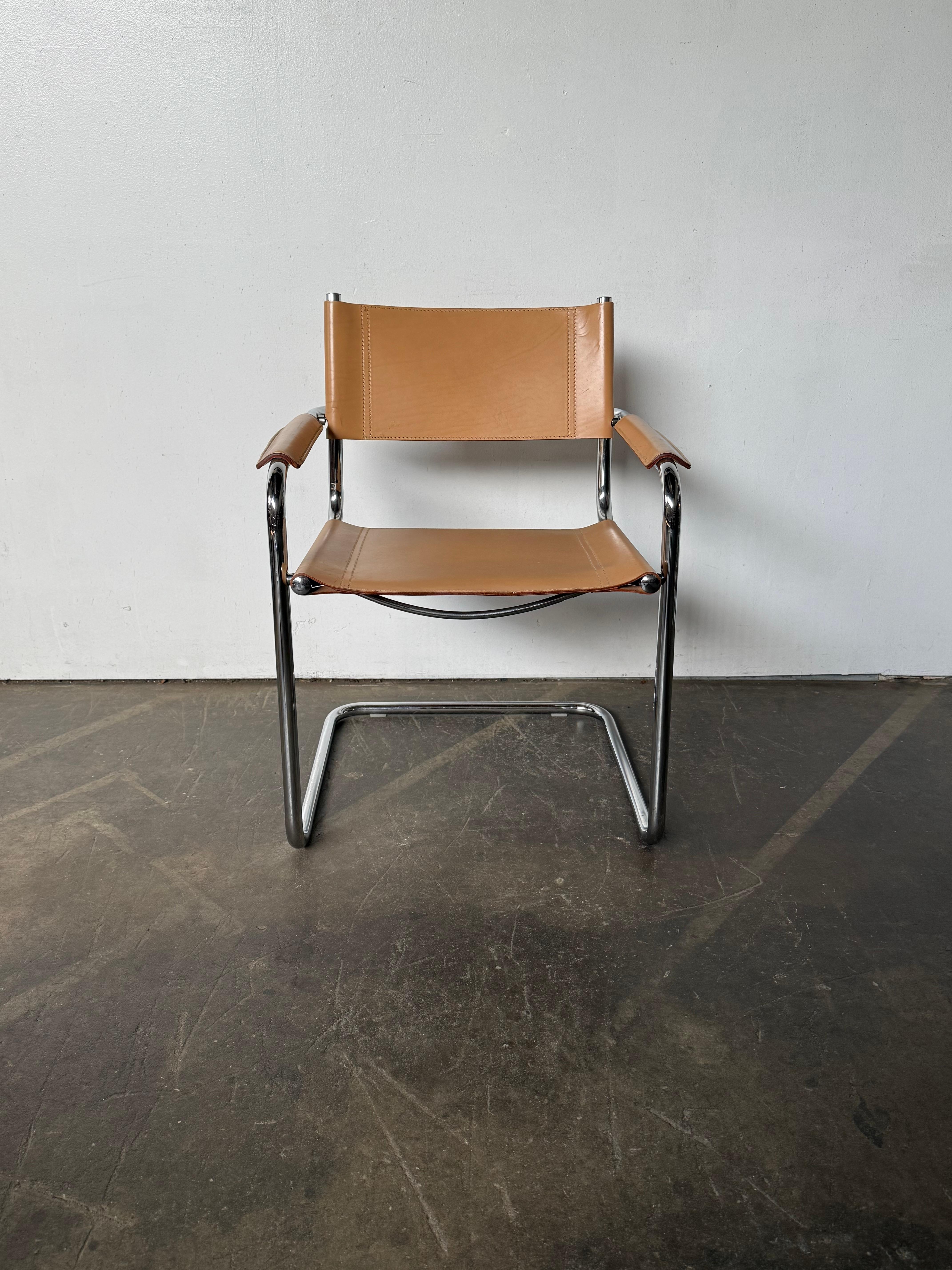Chaises cantilever Bauhaus en chrome et cuir de Mart Stam Bon état - En vente à Brooklyn, NY