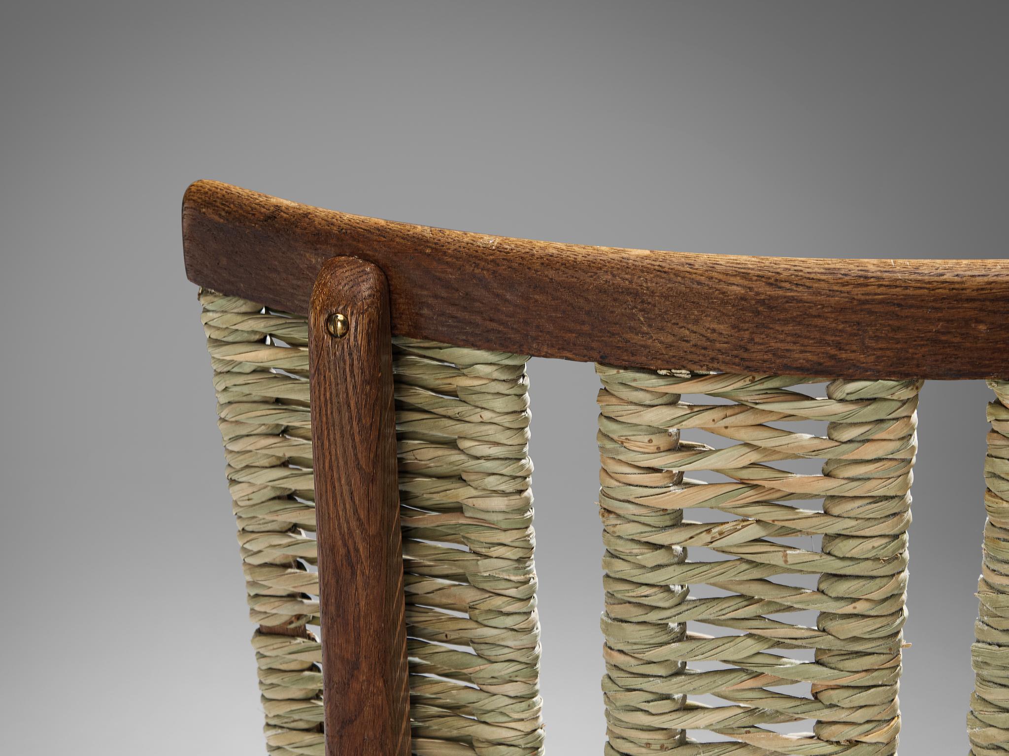 Mart Stam Dining Chair in Oak and Wicker Seagrass  1