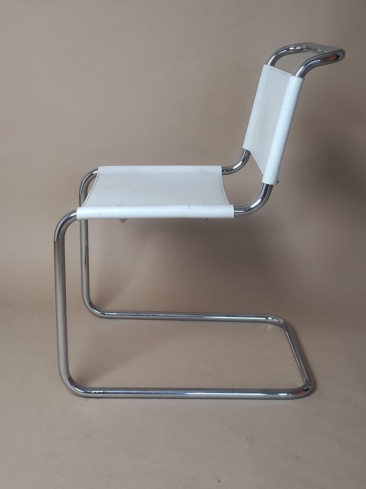 Mid-Century Modern Mart Stam Leather S33 Chair 1970s For Sale