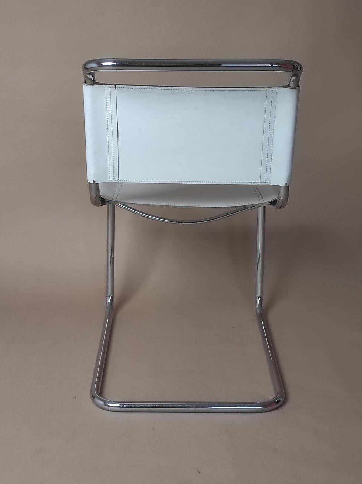 Italian Mart Stam Leather S33 Chair 1970s For Sale