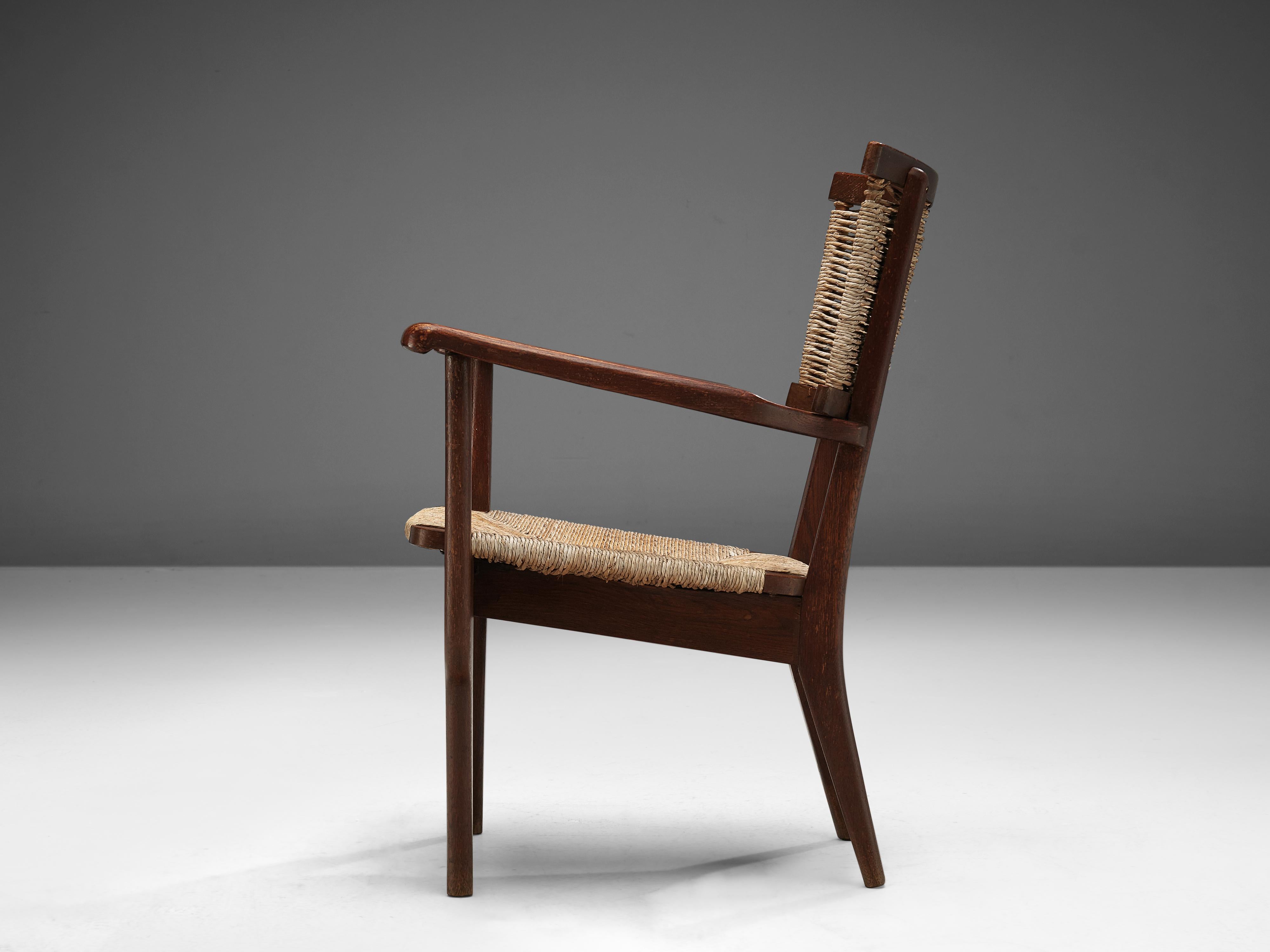 Mart Stam Armchair in Oak and Straw  In Good Condition In Waalwijk, NL