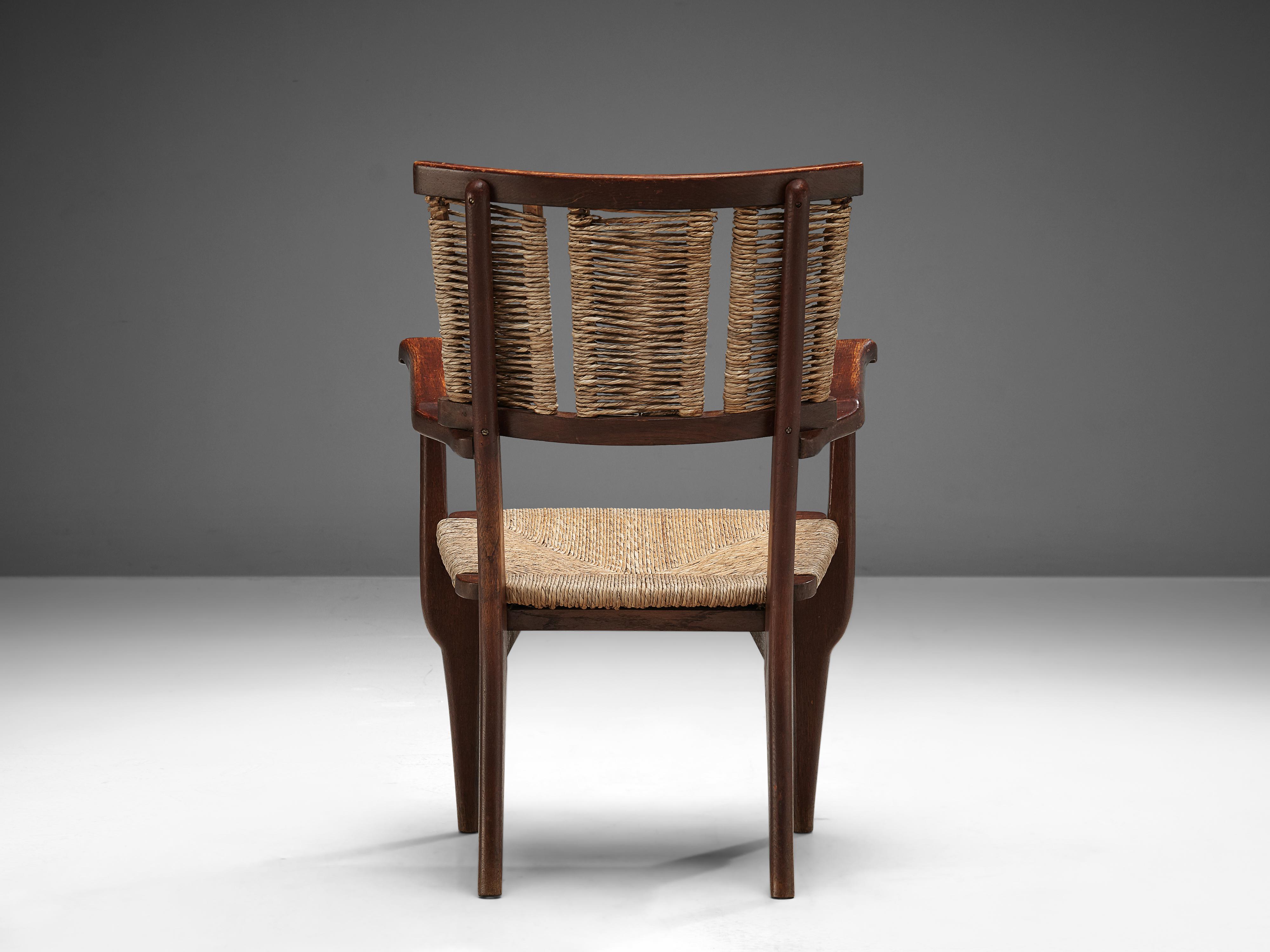 Mart Stam Armchair in Oak and Straw  1