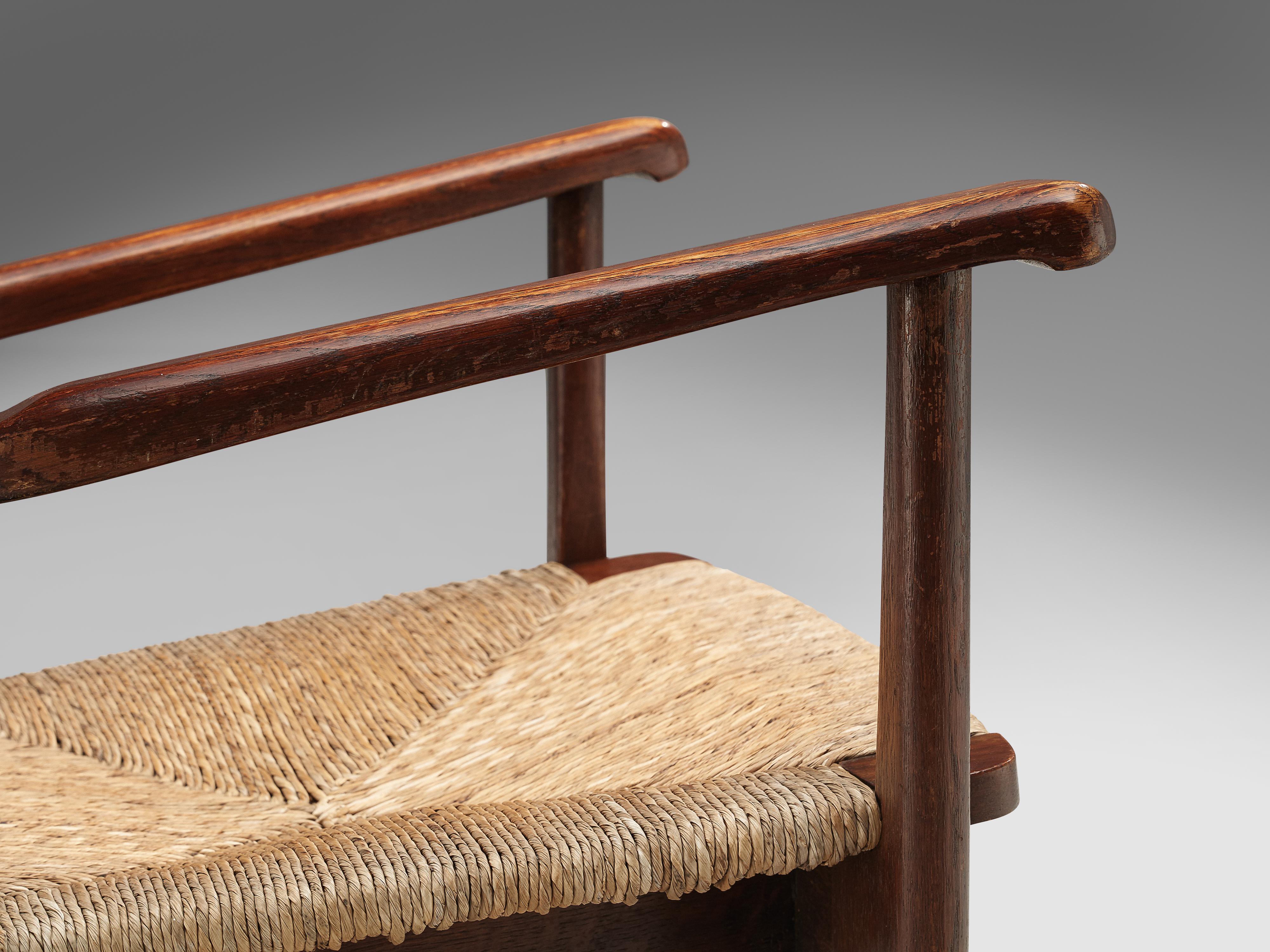 Mart Stam Armchair in Oak and Straw  2