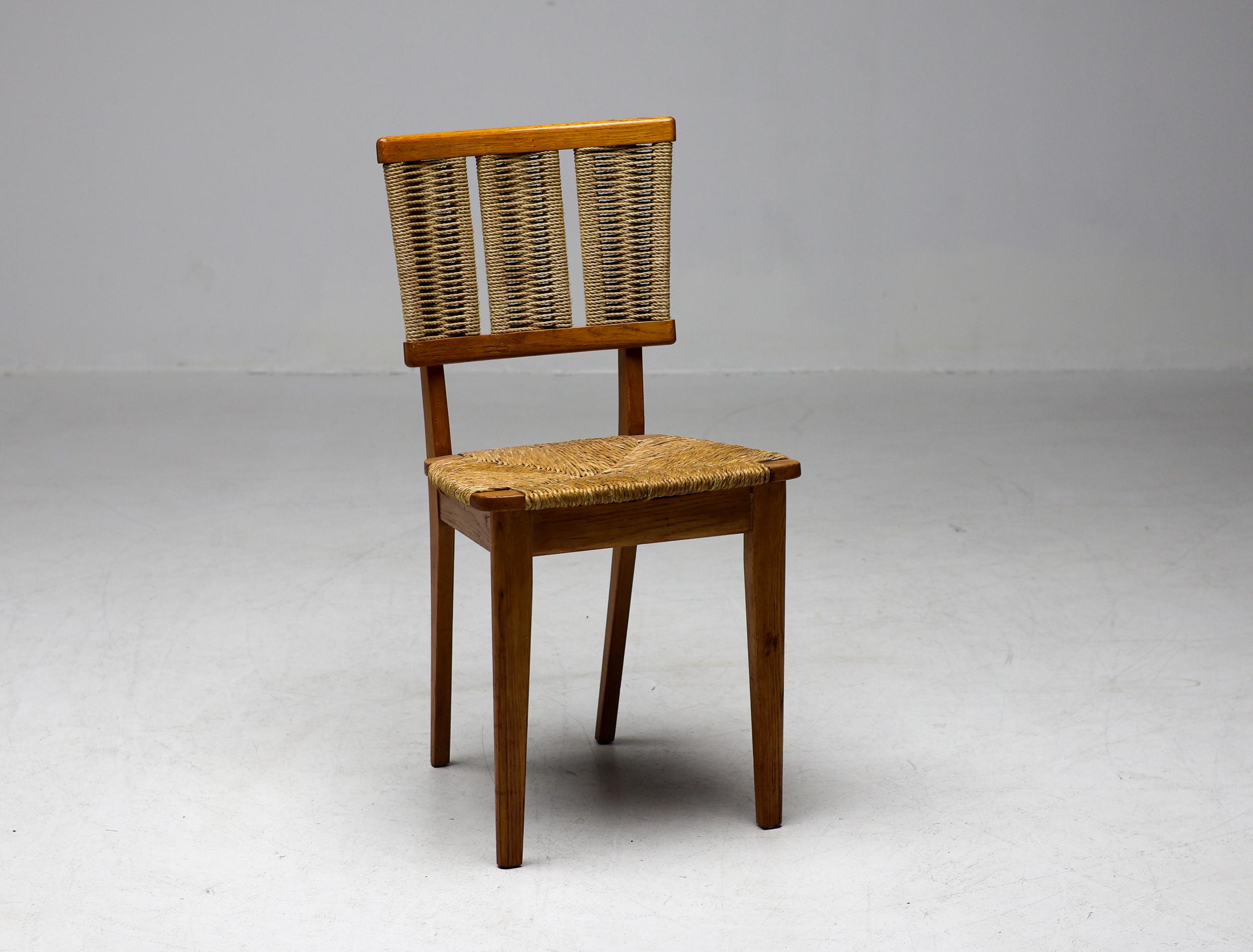 Dutch Mart Stam Oak Side Chair For Sale